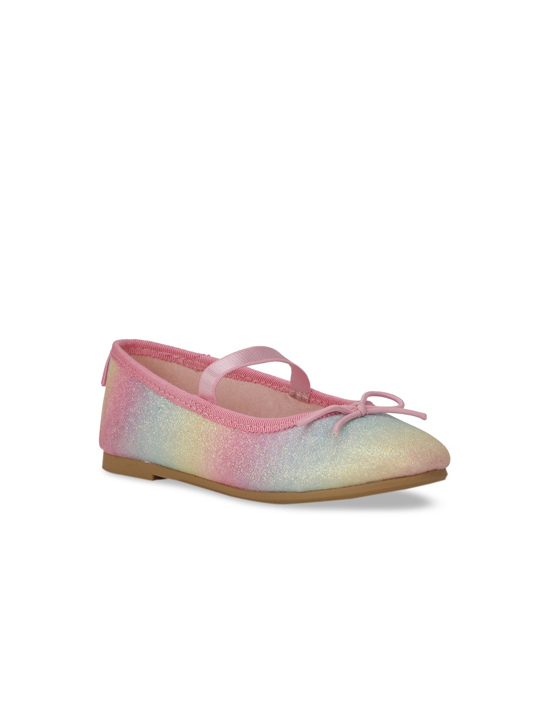 

Bubblegummers Girls Multicoloured Striped Ballerinas with Bows Flats, Multi