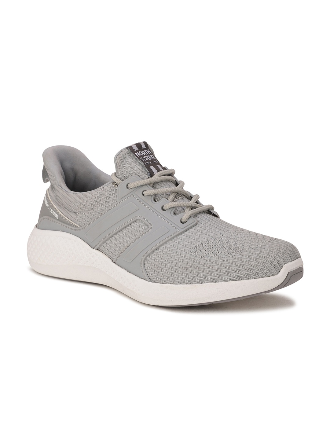 

North Star Men Grey Textured Regular Sneakers