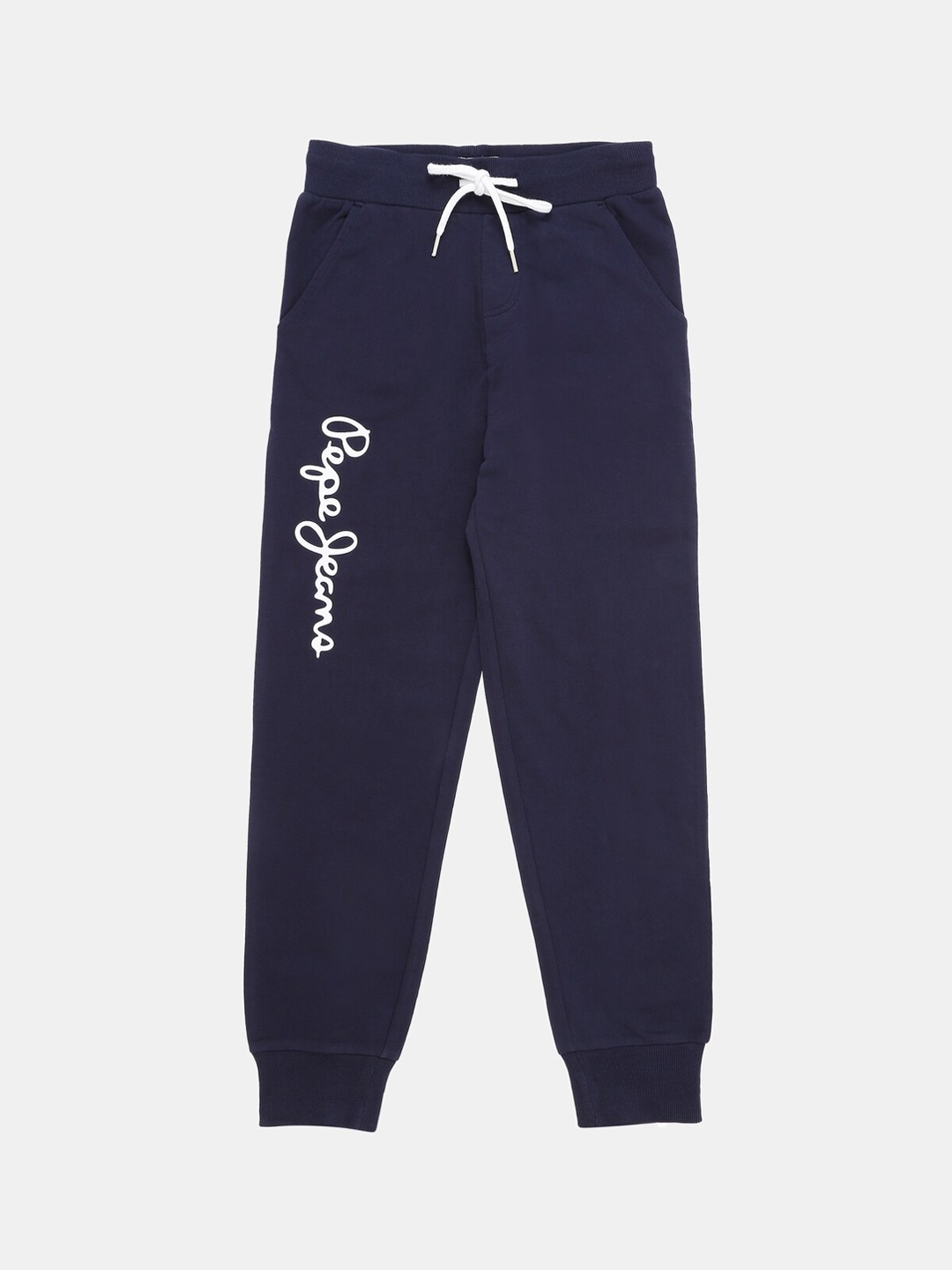 

Pepe Jeans Boys Blue Printed Cotton Straight Fit Joggers