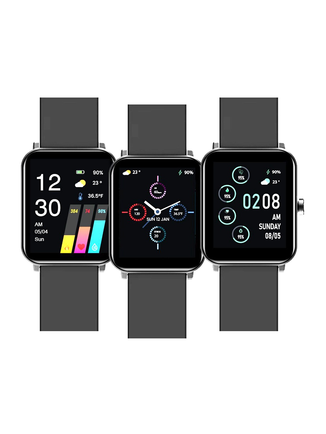 

GOQii Black Solid Smart Vital Max Watches