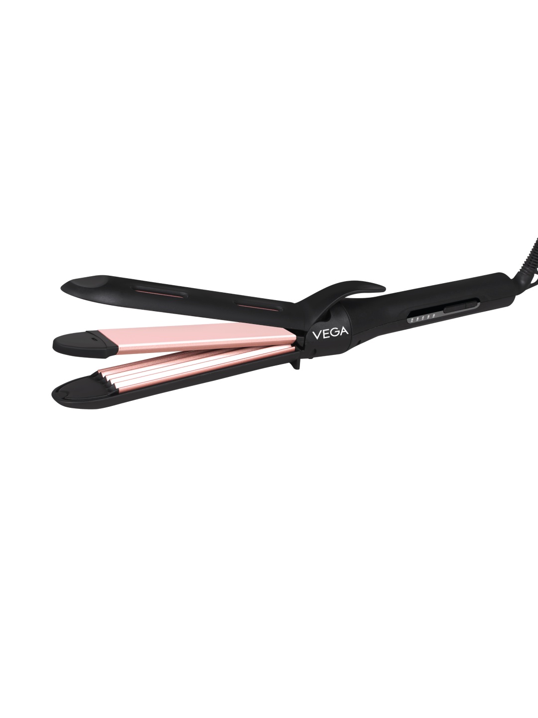 

VEGA K-Glam 3 In 1 Hair Styler - Straightener Curler & Crimper VHSCC-04 - Rose Gold, Black