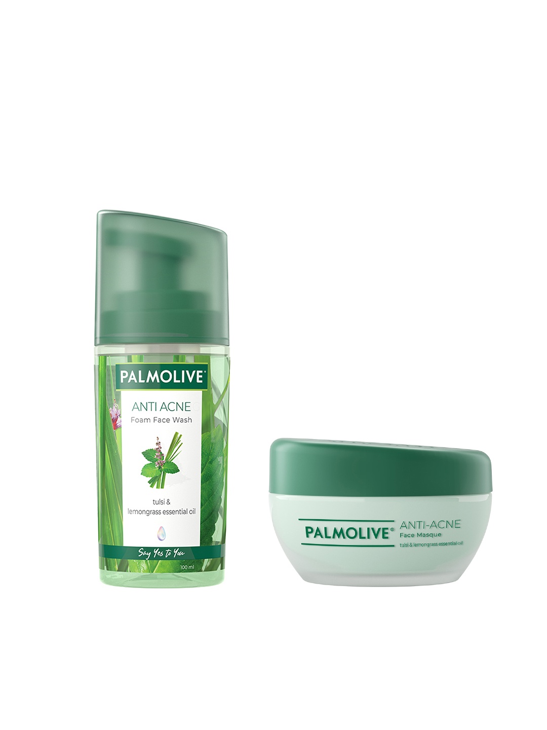 

Palmolive Set of Anti-Acne Purifying Foam Face Wash & Face Mask - 100 ml Each, Green