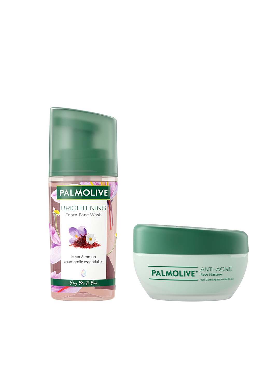 

Palmolive Set of Brightening Foam Face Wash & Anti Acne Purifying Face Mask - 100 ml Each, Green