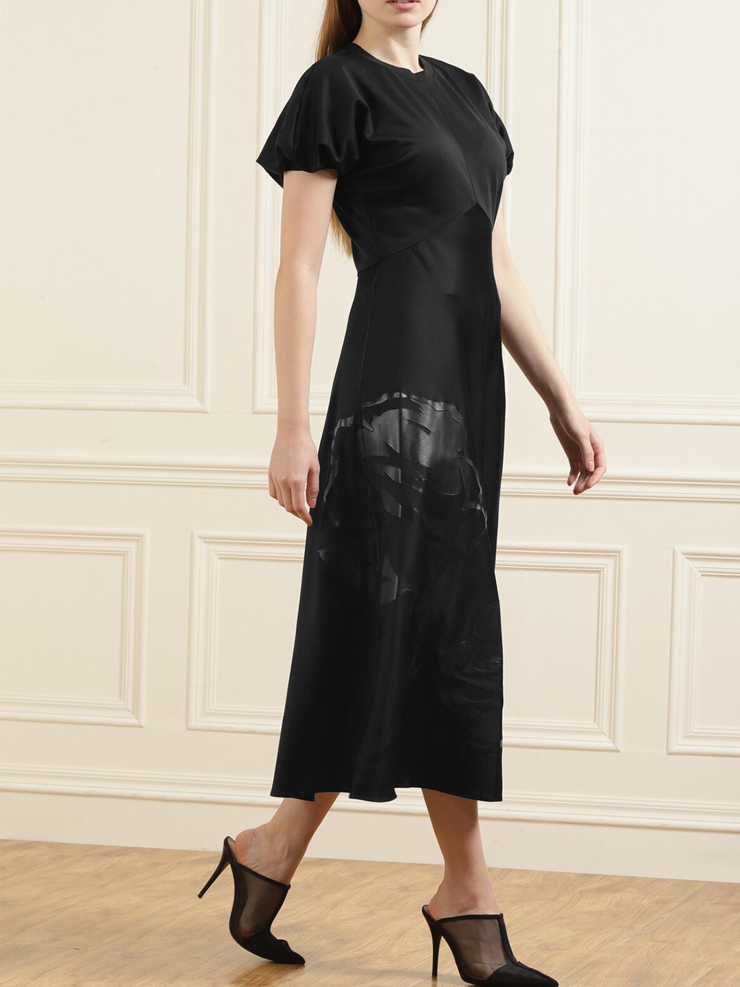 

Ted Baker Black A-Line Cotton Midi Dress