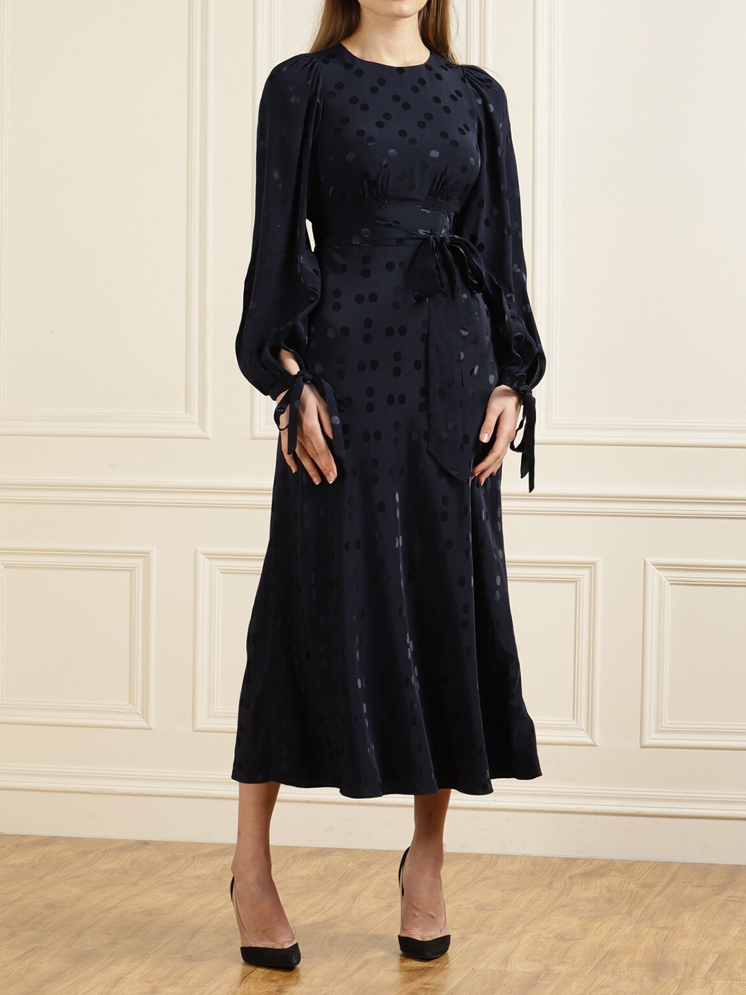 

Ted Baker Blue Self Design A-Line Midi Dress