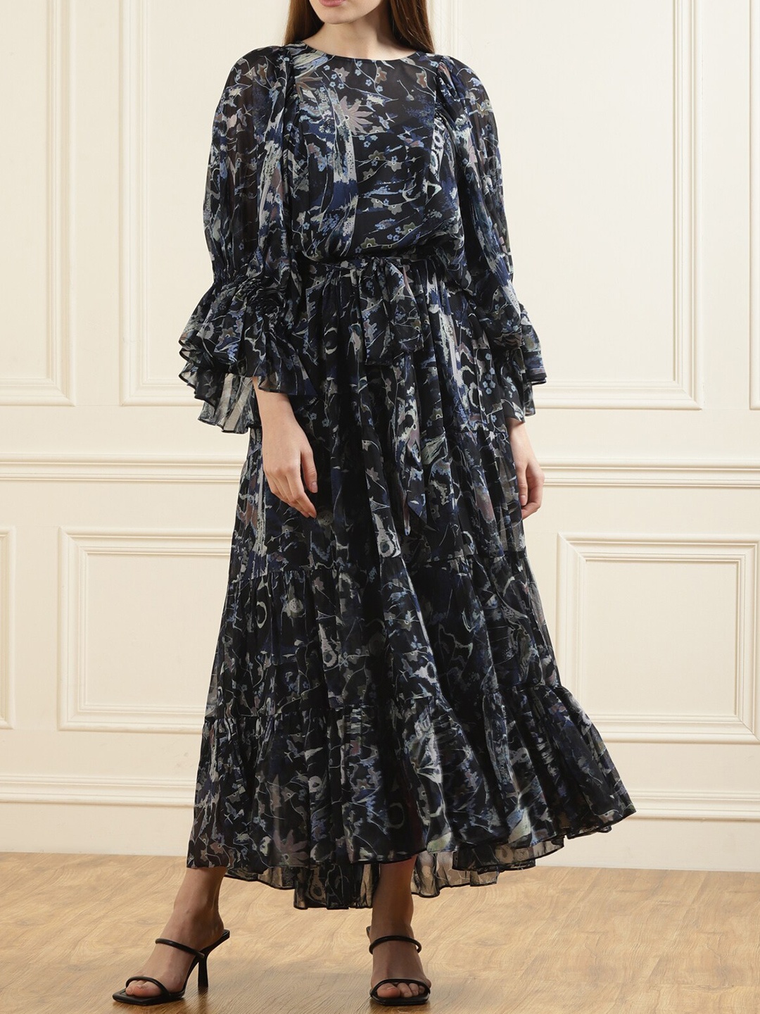 

Ted Baker Navy Blue Floral Printed Maxi Dress