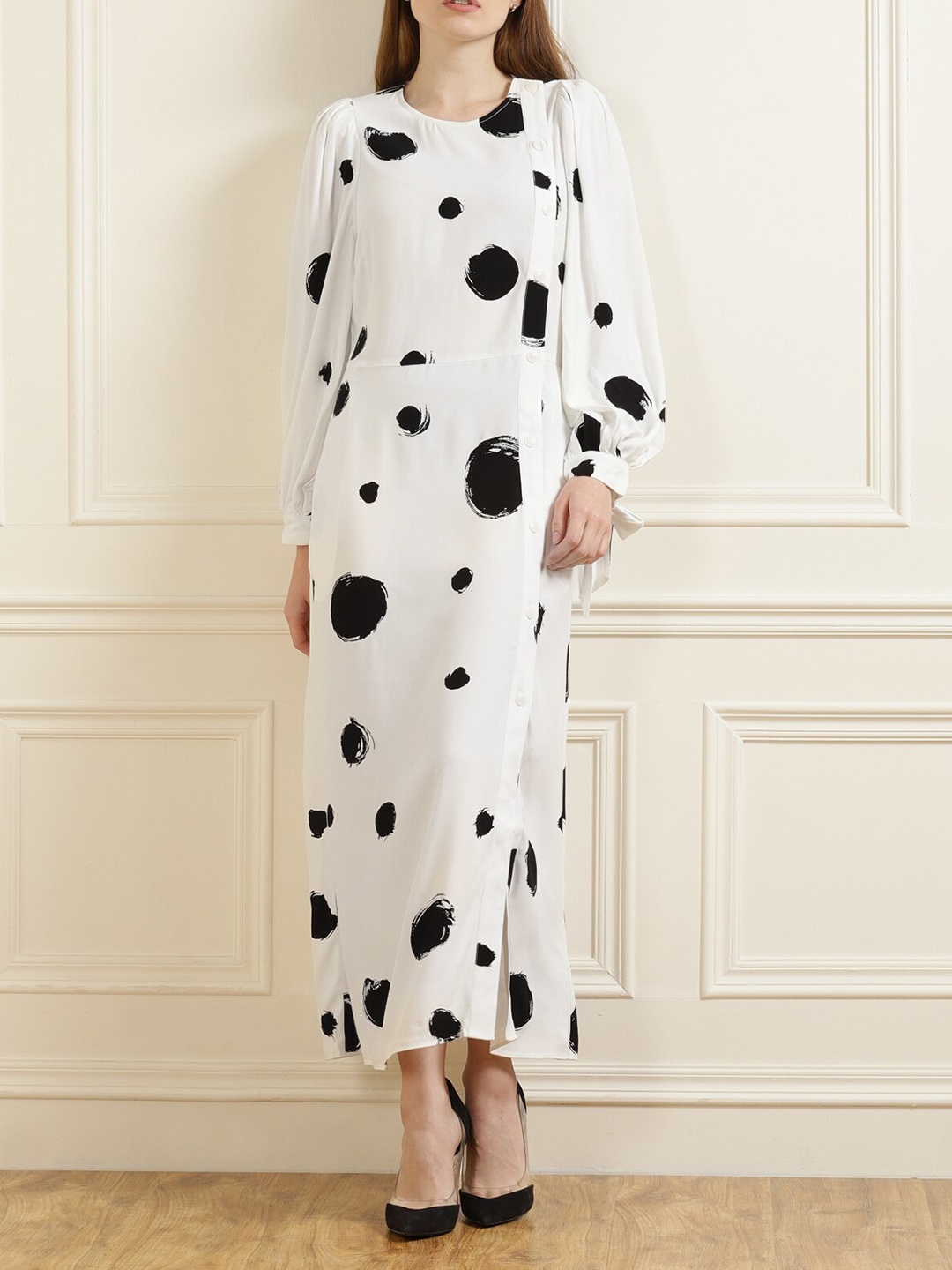 

Ted Baker White & Black Printed Maxi Dress