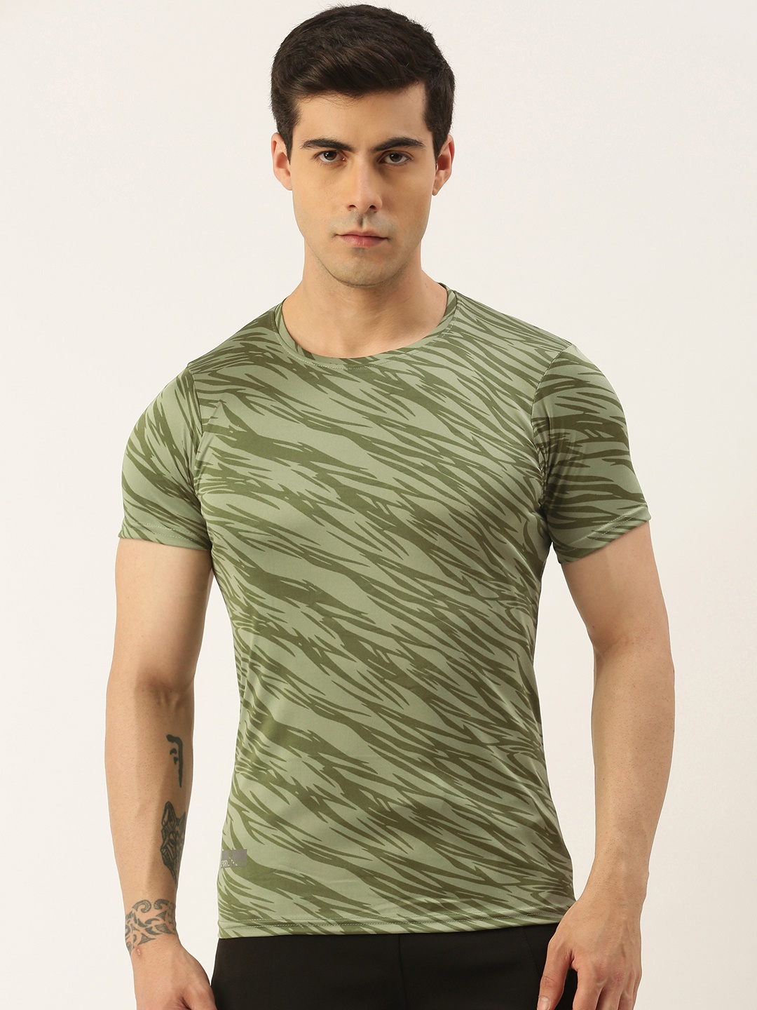 

Sports52 wear Men Abstract Printed Round Neck T-shirt, Green
