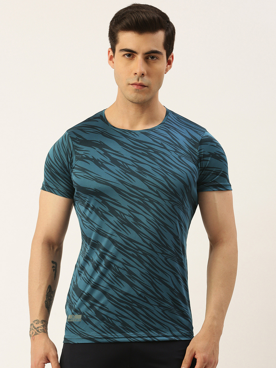 

Sports52 wear Men Abstract Printed Round Neck T-shirt, Navy blue