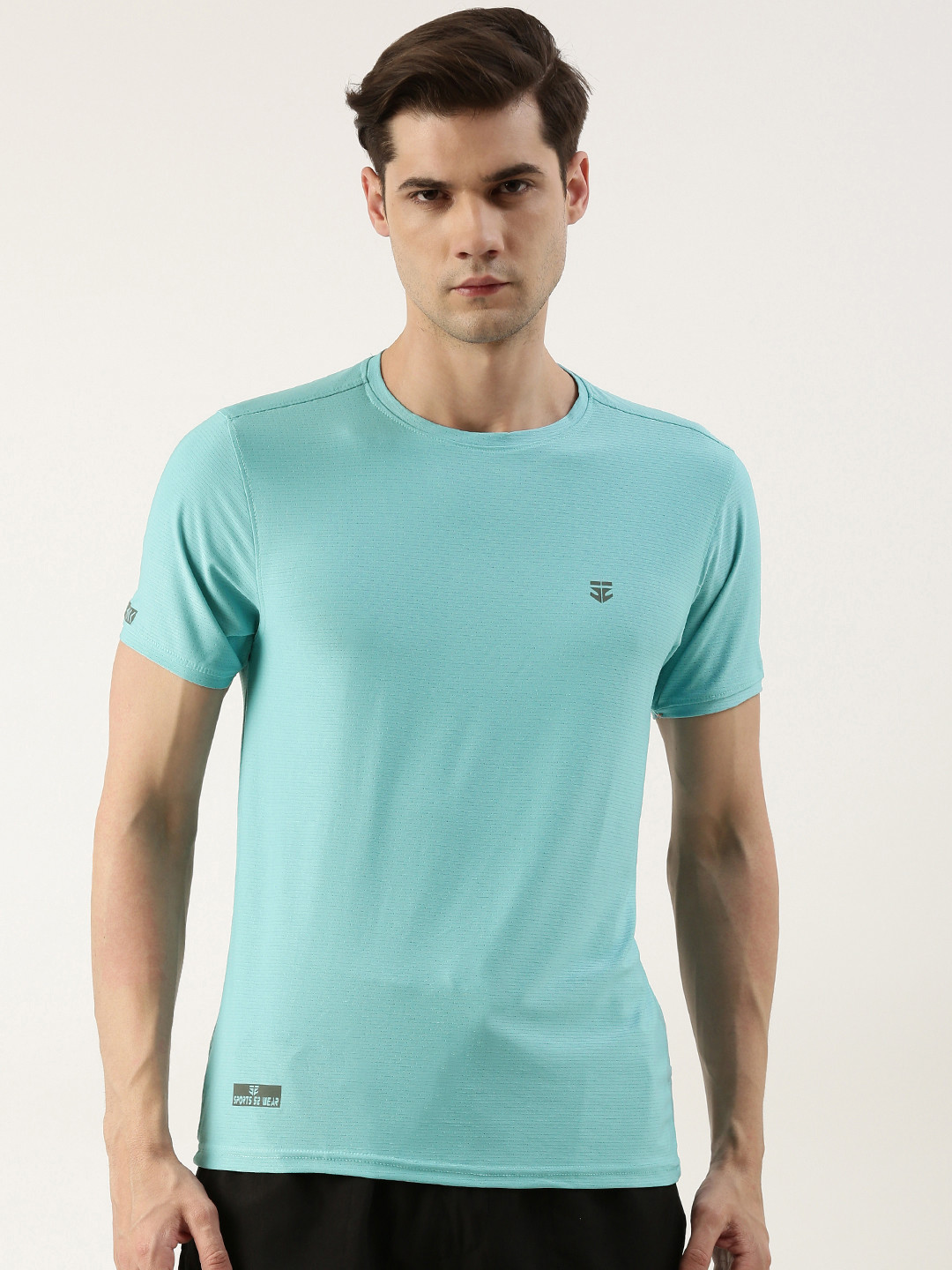

Sports52 wear Placement Brand Logo Detailed Training Or Gym T-shirt, Turquoise blue