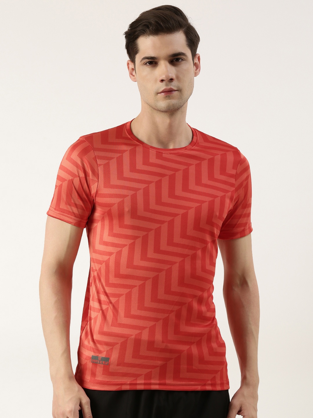 Sports52 wear Men Round Neck Graphic Printed Sports T-shirt, Rust