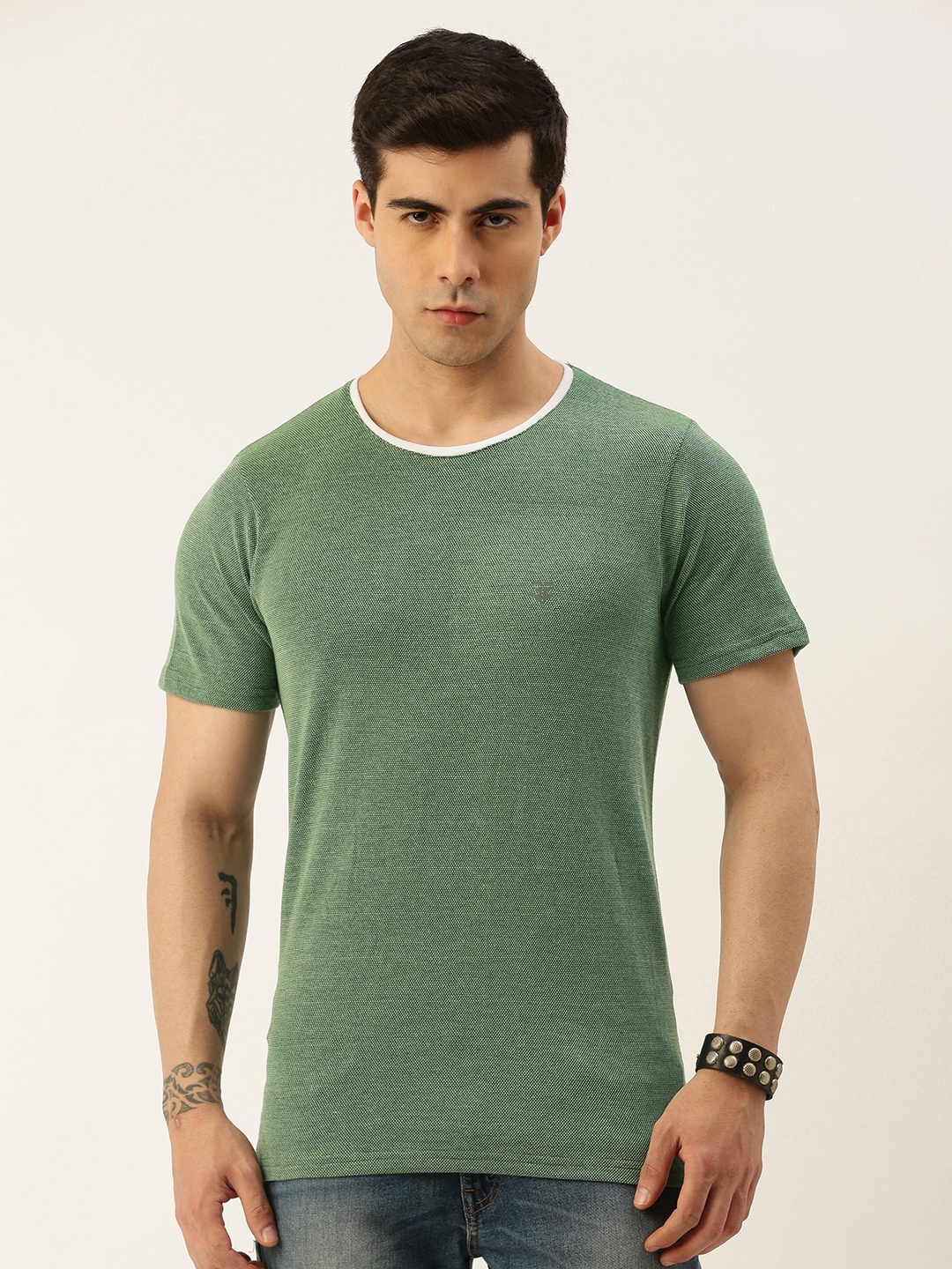 

Sports52 wear Round Neck Self-Design Dry-Fit Training T-shirt, Green
