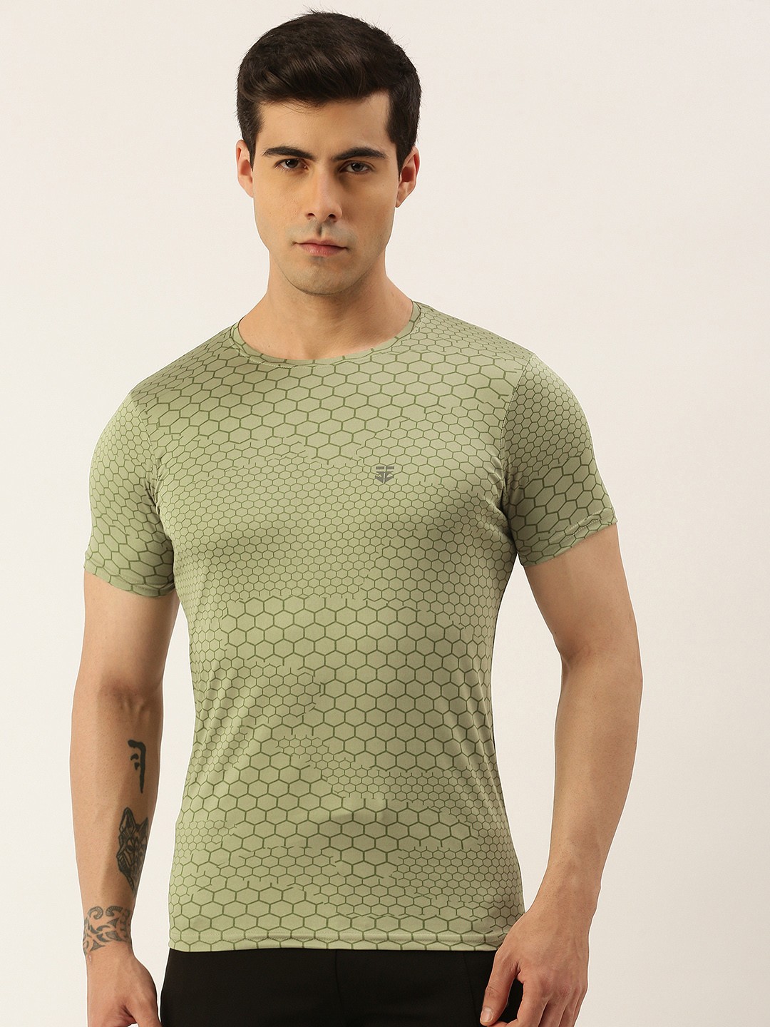 

Sports52 wear Geometric Printed Dry Fit Training Sports T-shirt, Grey