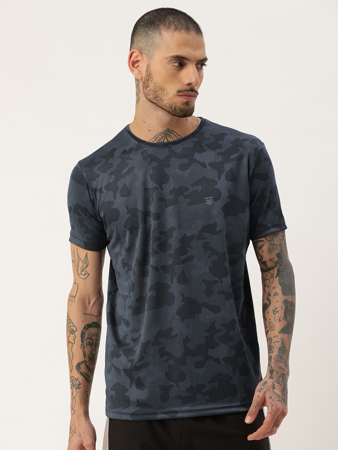 

Sports52 wear Abstract Printed Dry Fit Training T-shirt, Grey