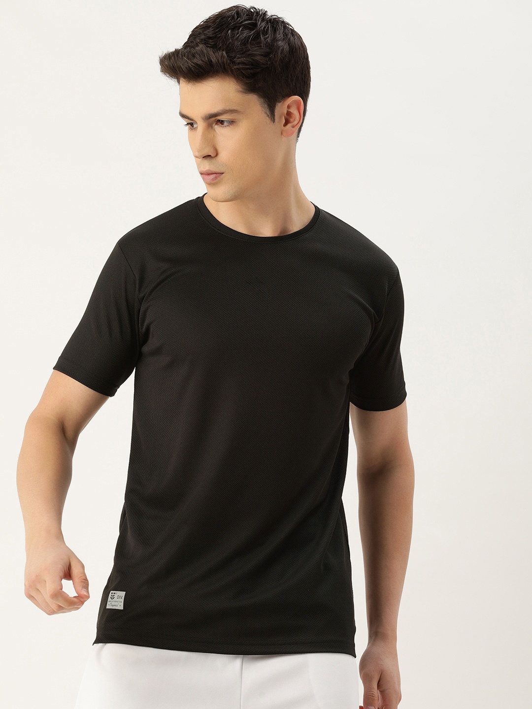 

Sports52 wear Dry Fit Self Design Training or Gym Sports T-shirt, Black