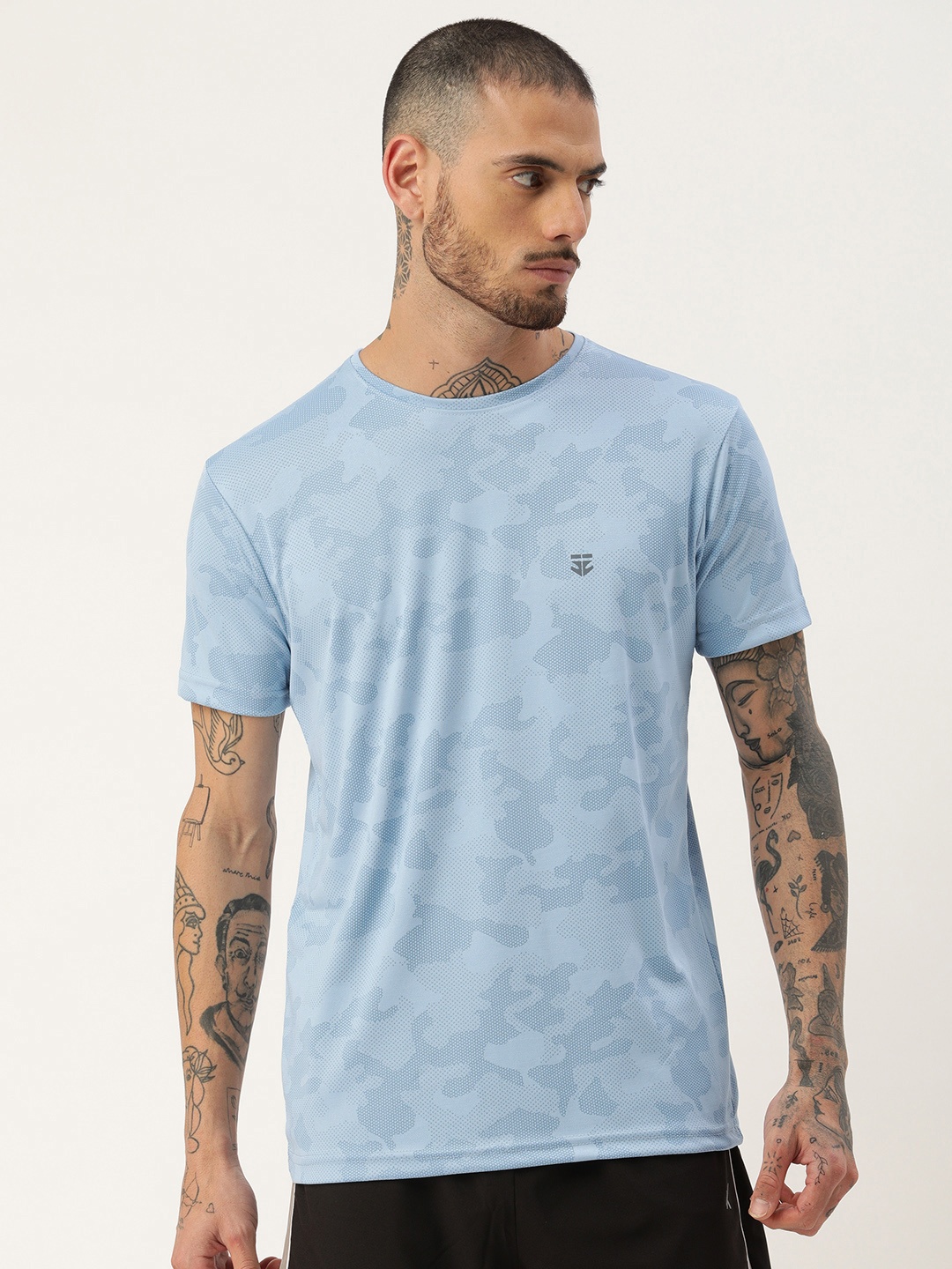 

Sports52 wear Abstract Printed Dry Fit Training T-shirt, Blue