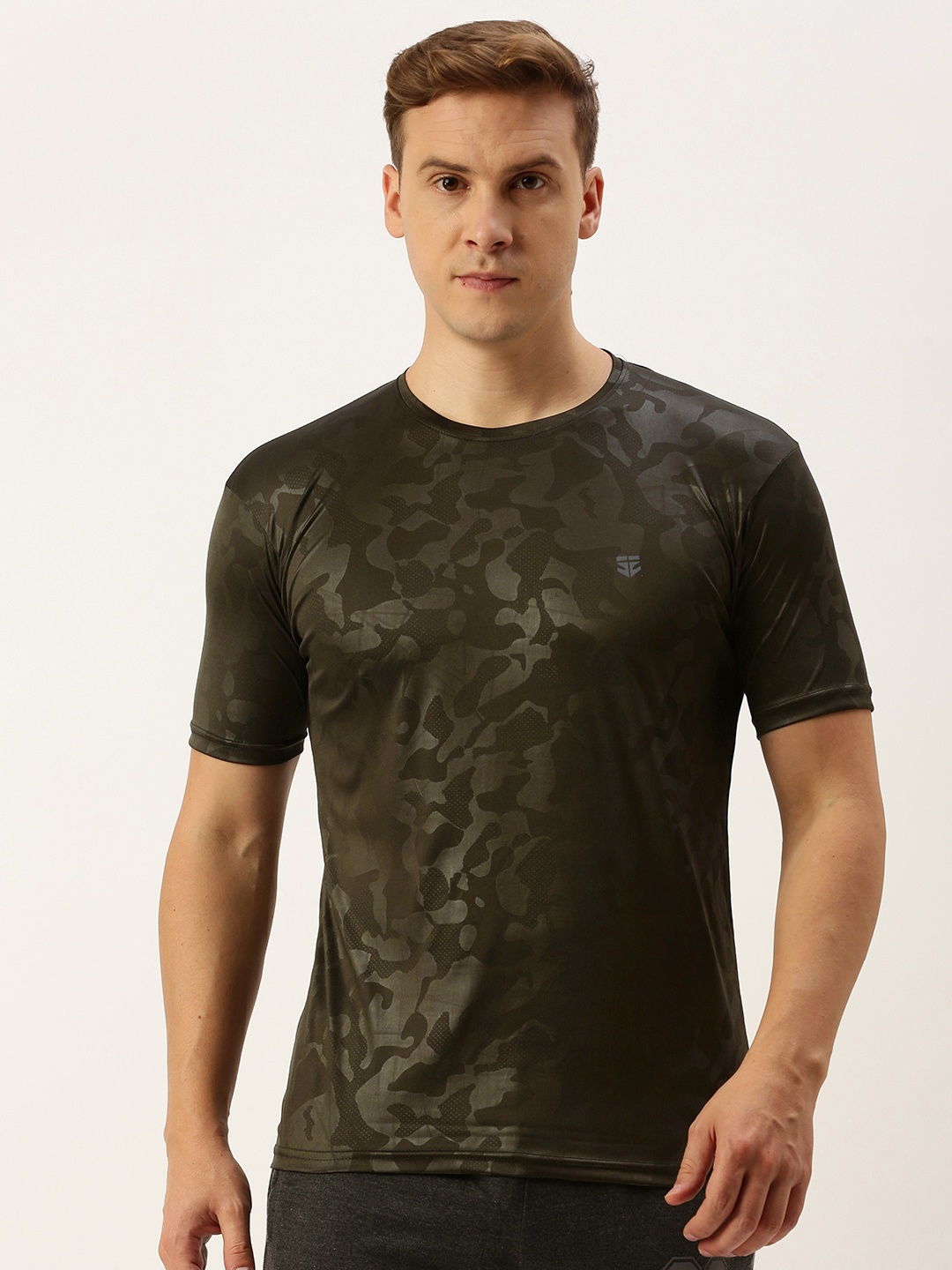 

Sports52 wear Printed Dry Fit Gym T-shirt, Olive