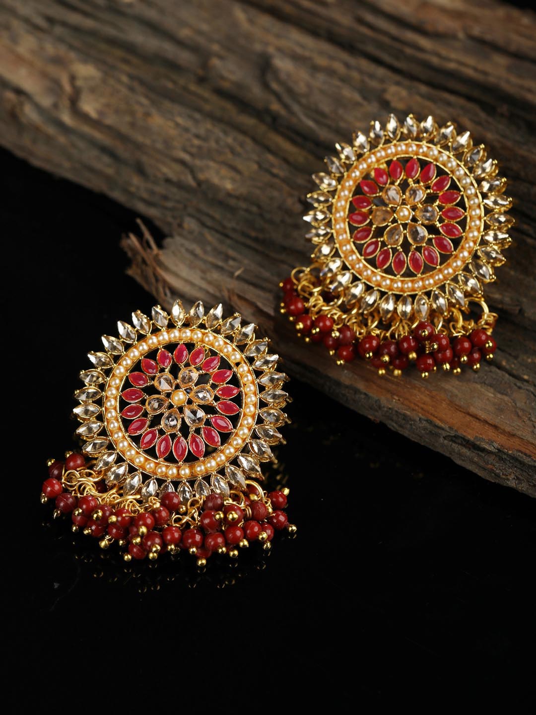 

Priyaasi Gold-Toned Circular Studs Earrings