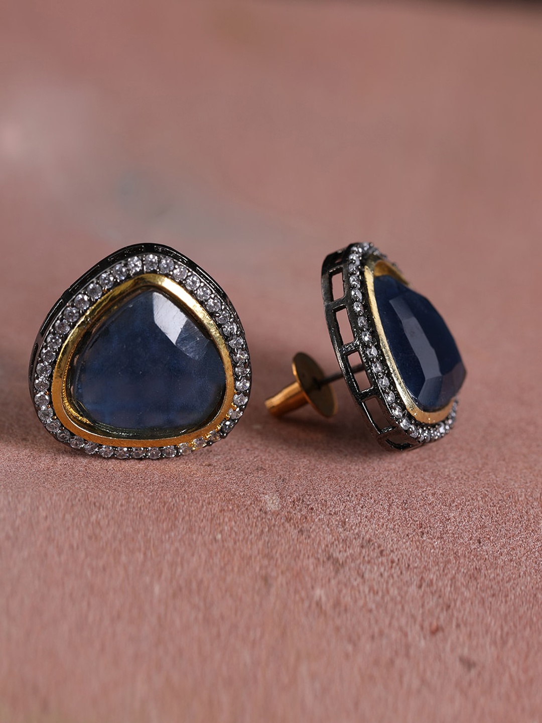 

Priyaasi Black Silver Plated Contemporary Studs Earrings