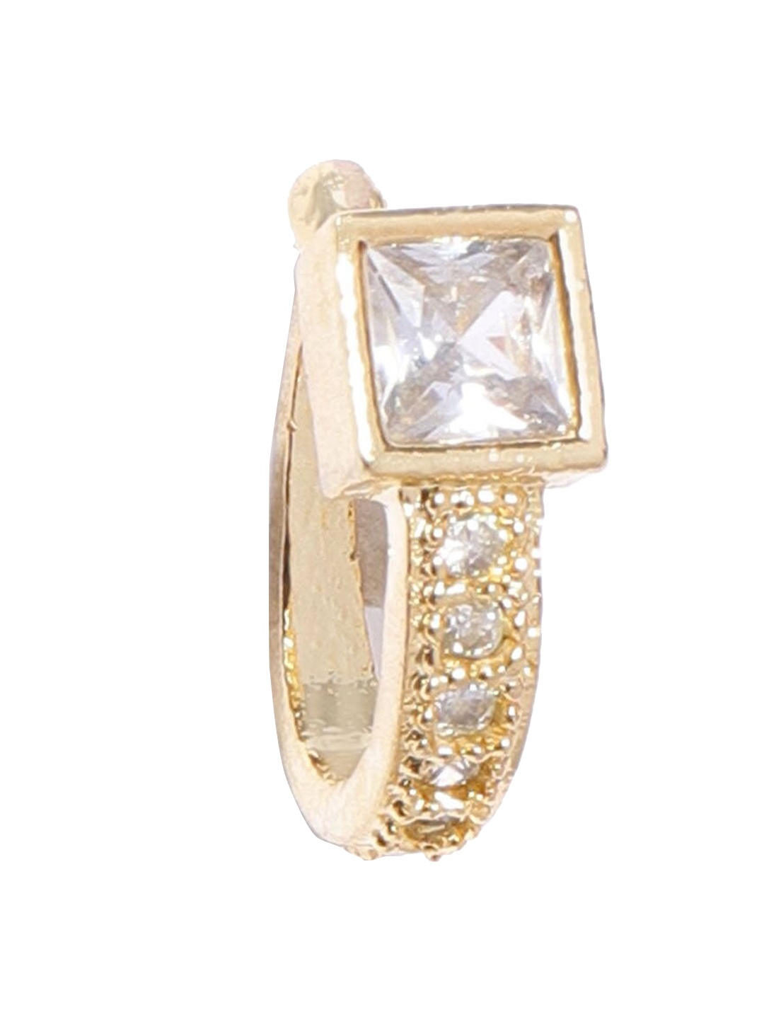 

Priyaasi Gold-Plated White AD-Studded Clip On Nath