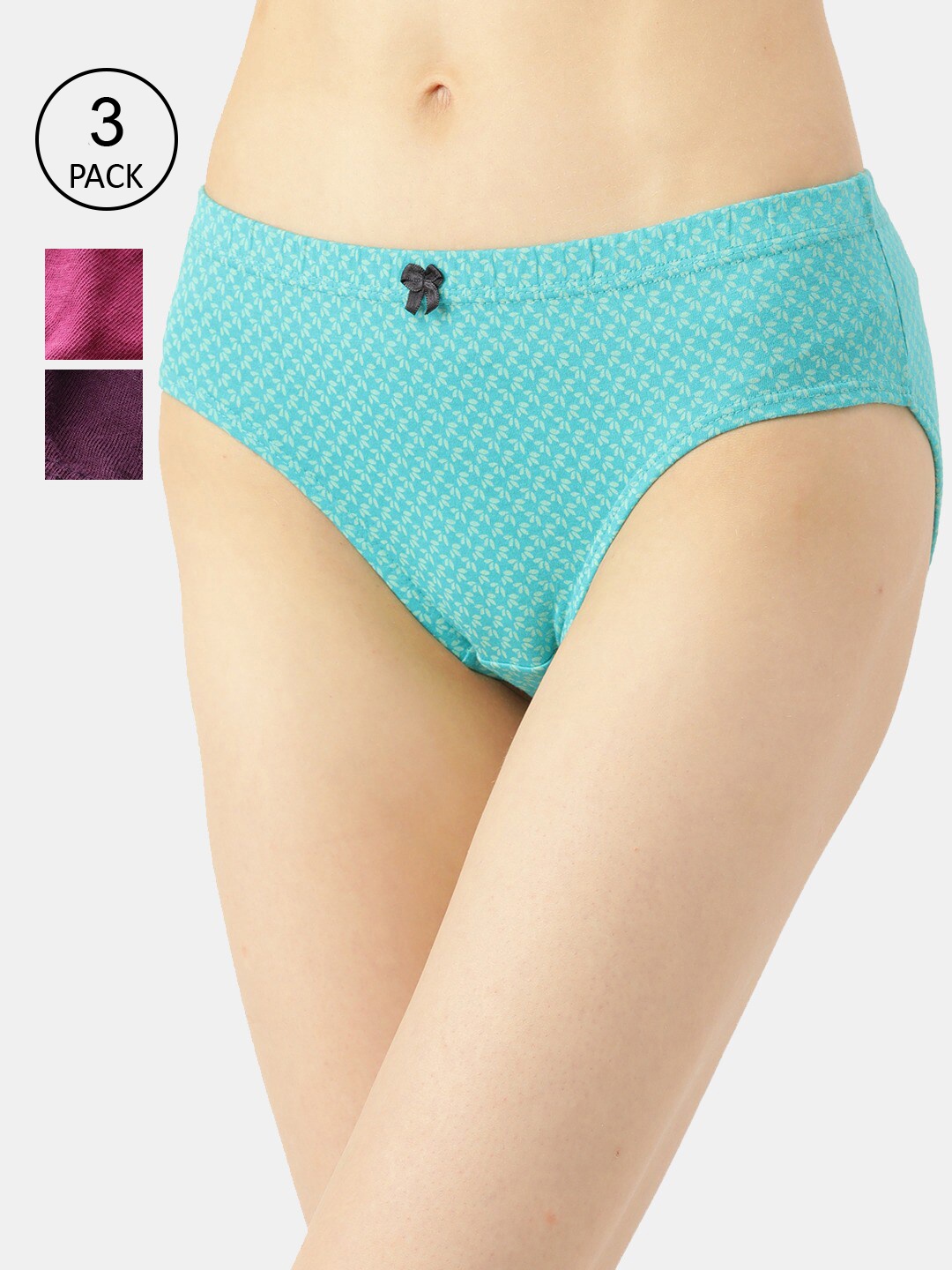 

Leading Lady Women Blue & Purple Pack Of 3 Solid Cotton Hipster Briefs P-HP-9010-3