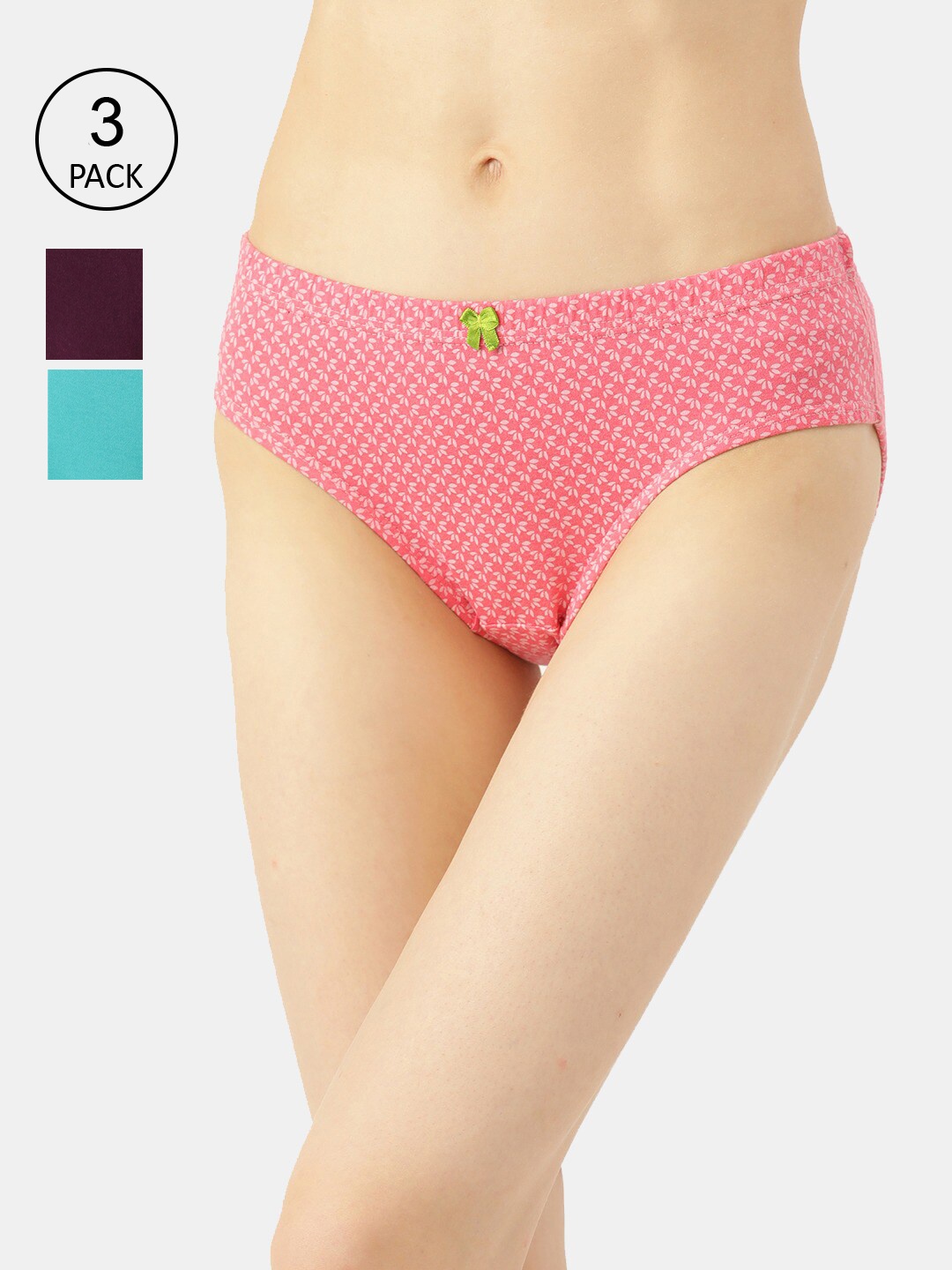 

Leading Lady Women Blue & Pink Pack of 3 Pure Cotton Mid-Rise Hipster Briefs P-HP-9012-3