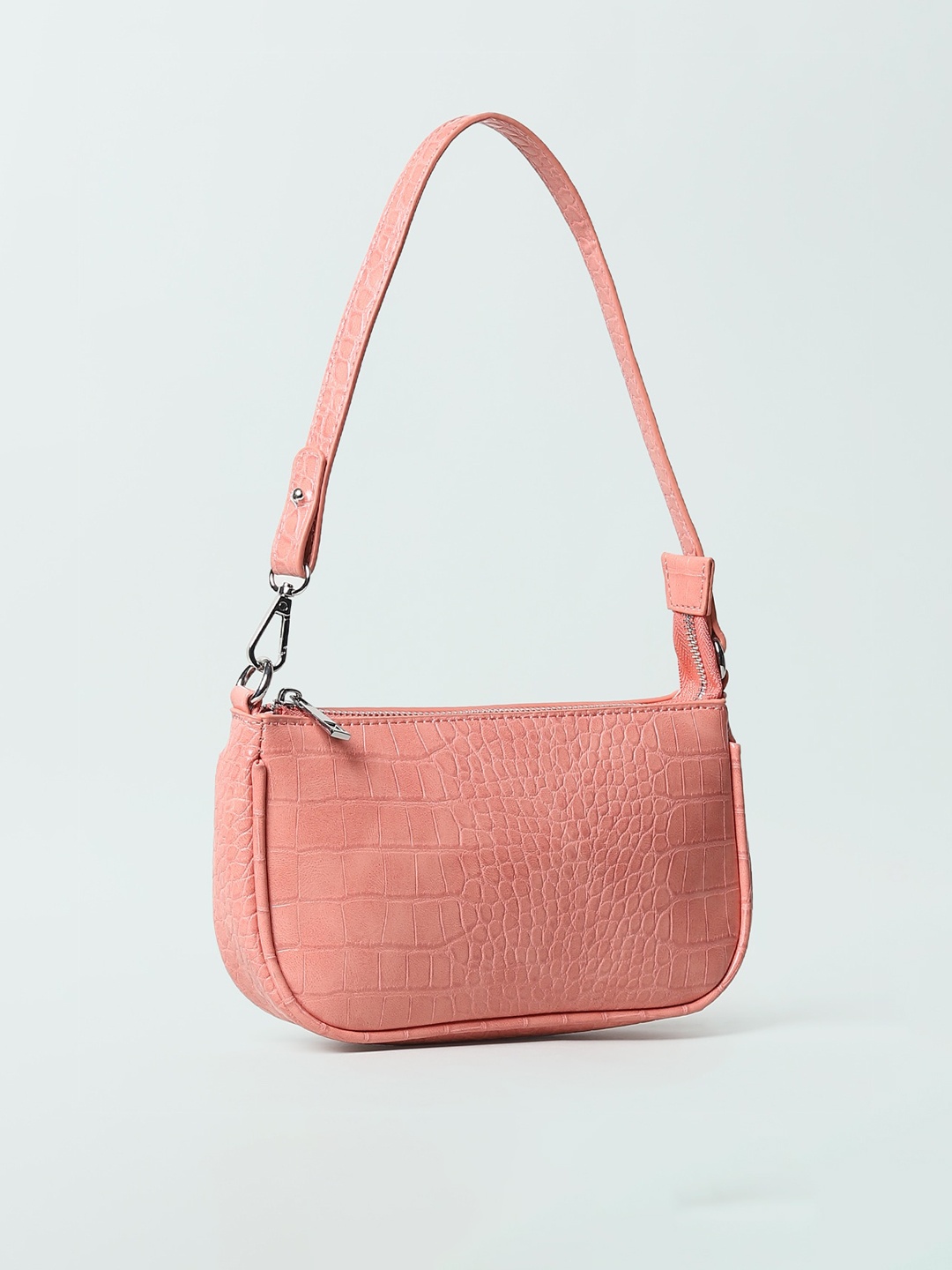 

ONLY Pink Colourblocked PU Swagger Shoulder Bag