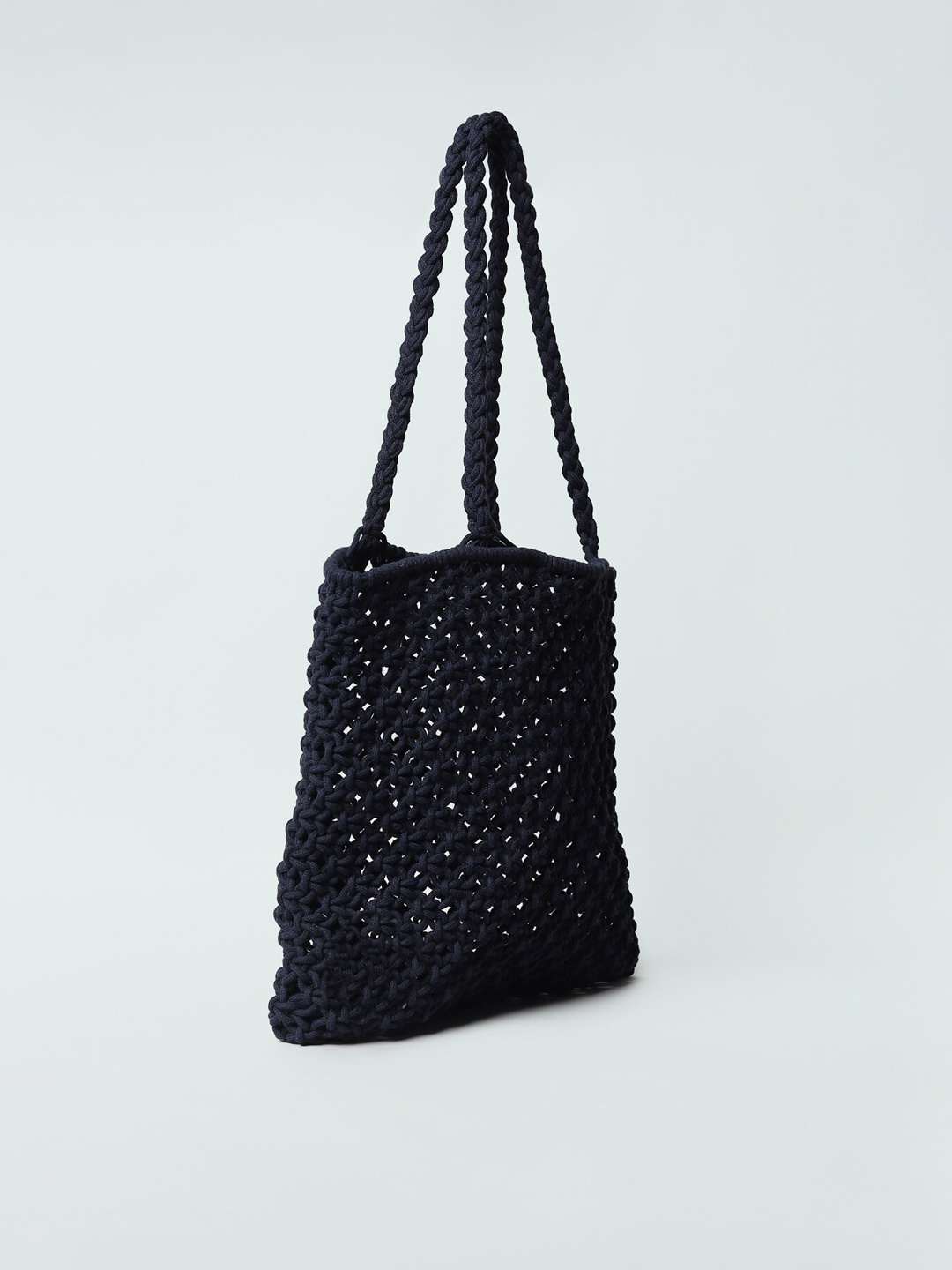 

ONLY Navy Blue Self Design Shoulder Bag