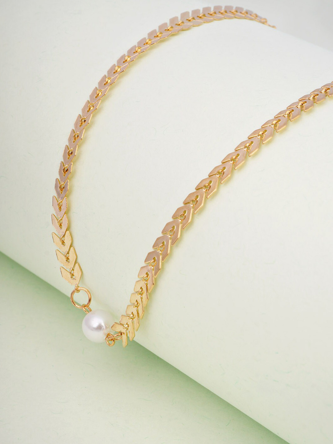 

Ferosh Gold-Toned & White Choker Necklace