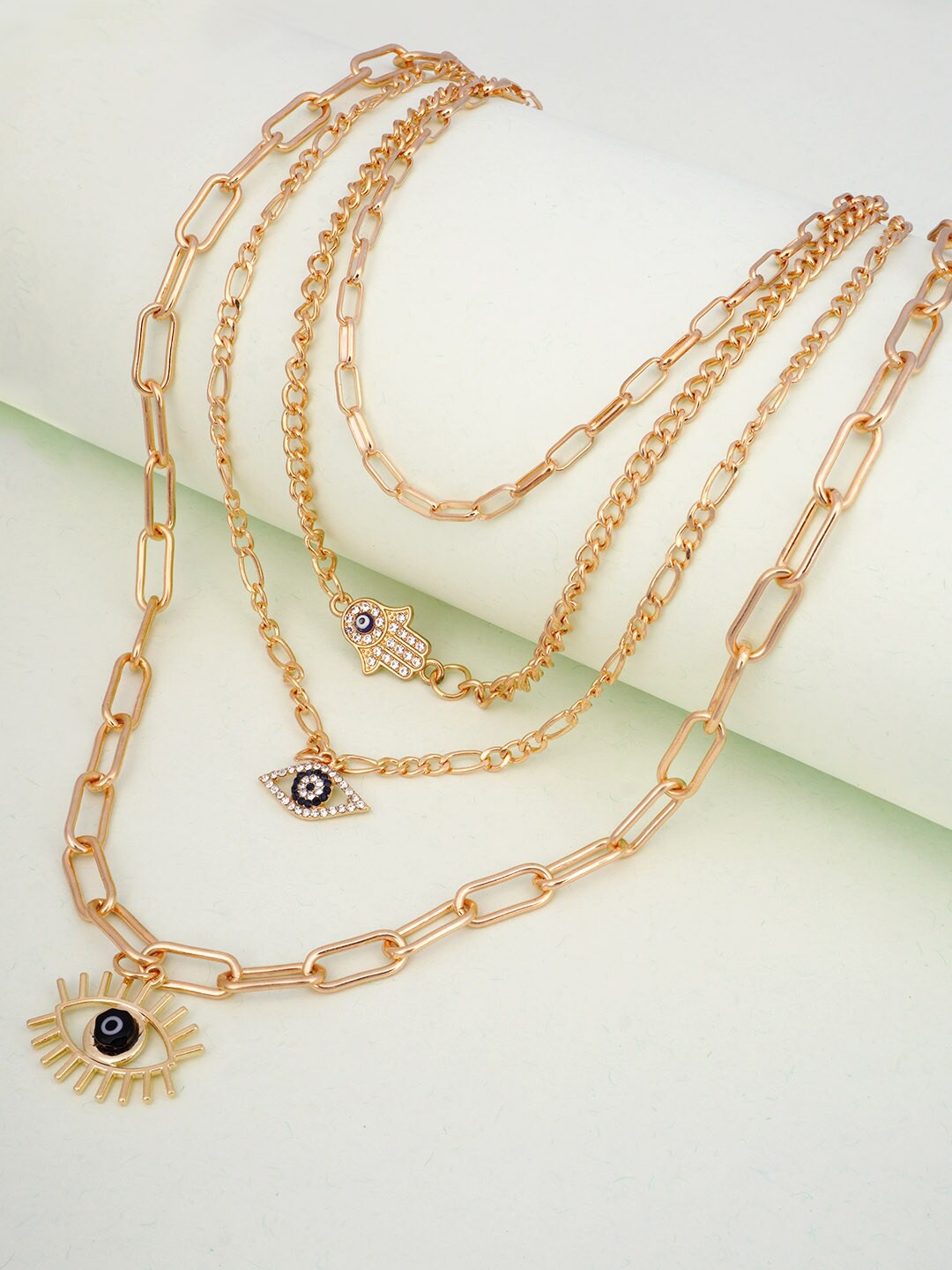 

Ferosh Gold-Toned & White Layered Necklace
