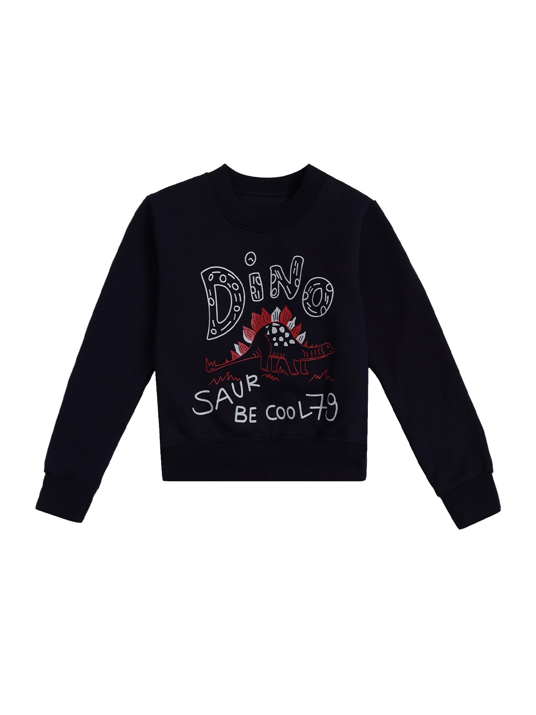 

DYCA Boys Navy Blue Printed Cotton Sweatshirt