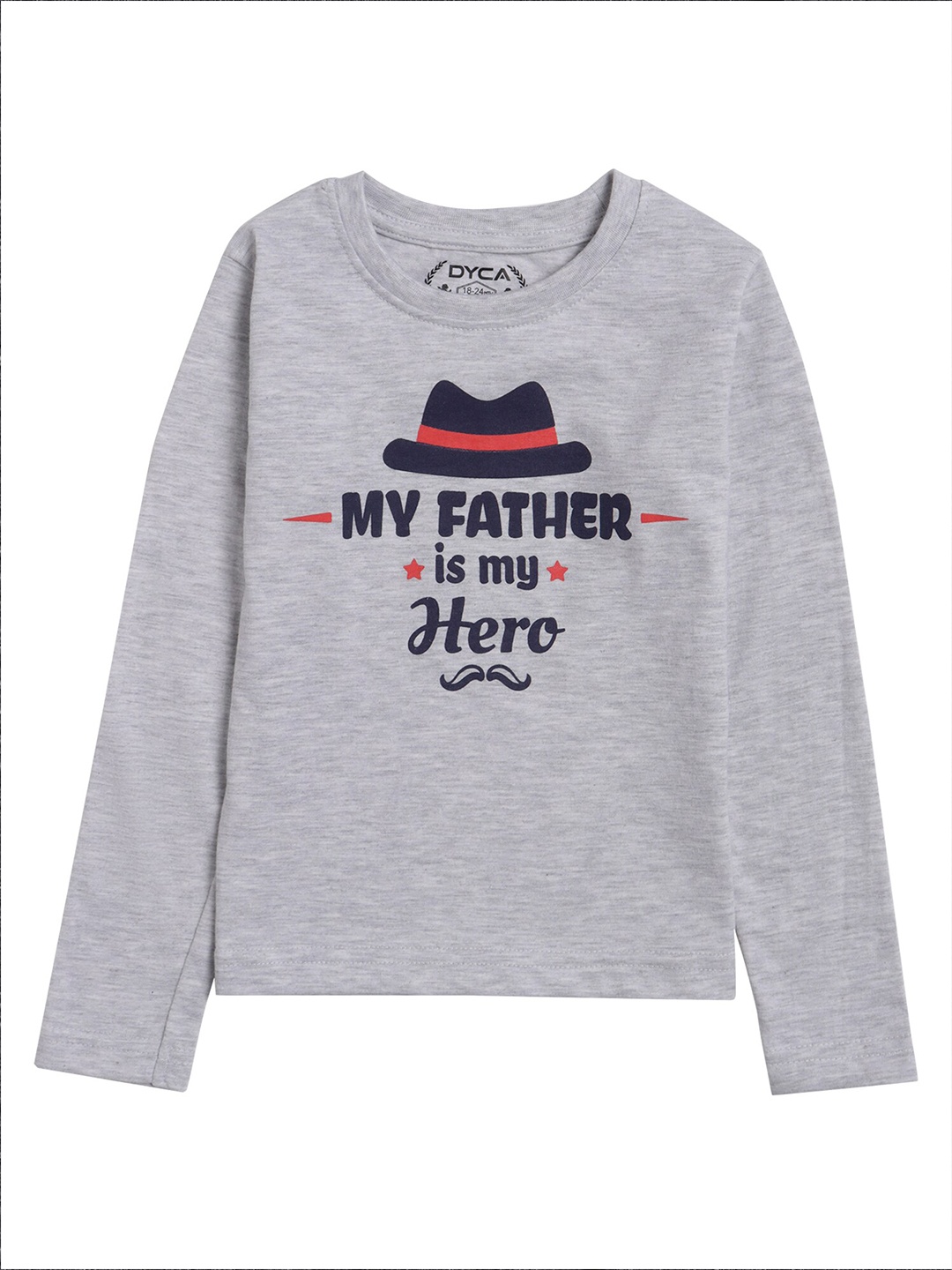 

DYCA Boys Grey Typography Printed Regular-Fit T-shirt