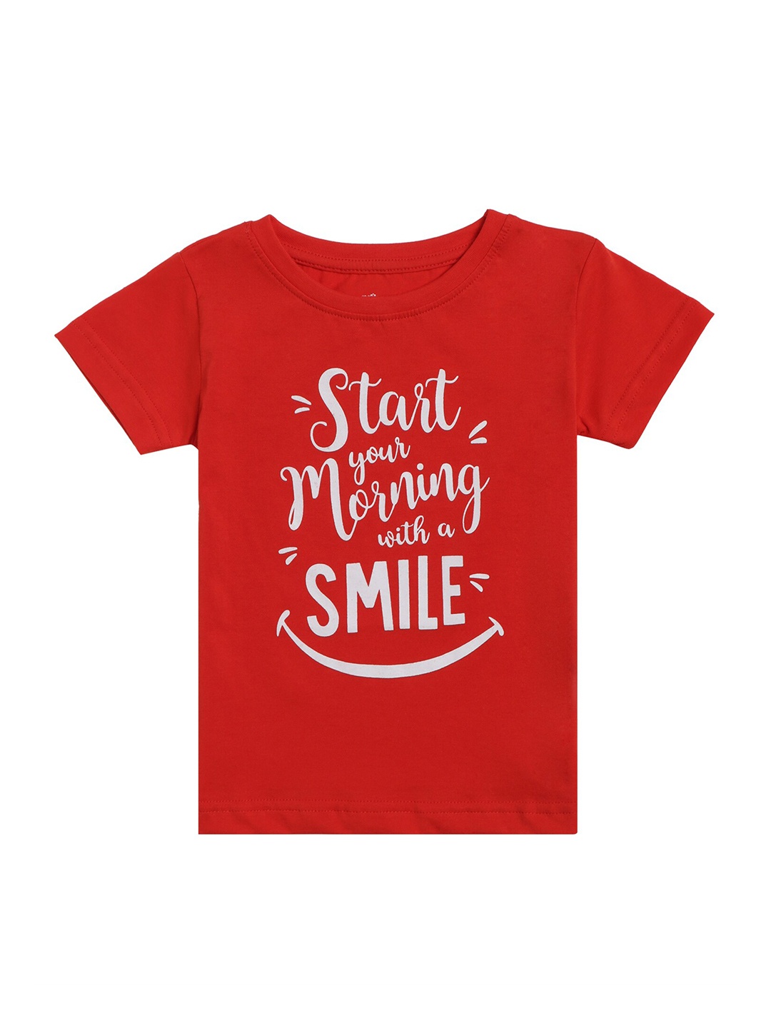 

DYCA Girls Red & White Typography Printed T-shirt