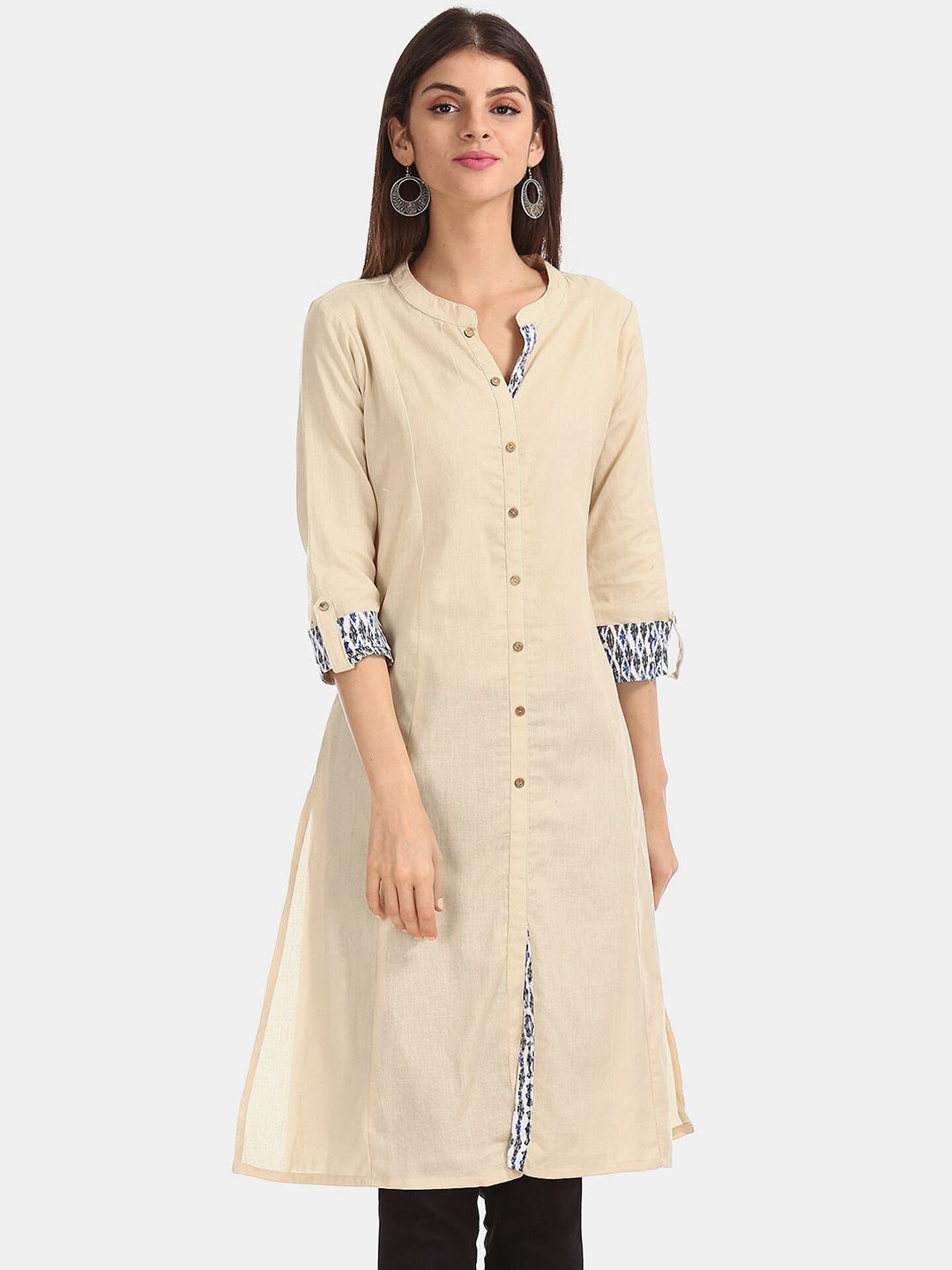 

Karigari Women Beige Thread Work Kurta