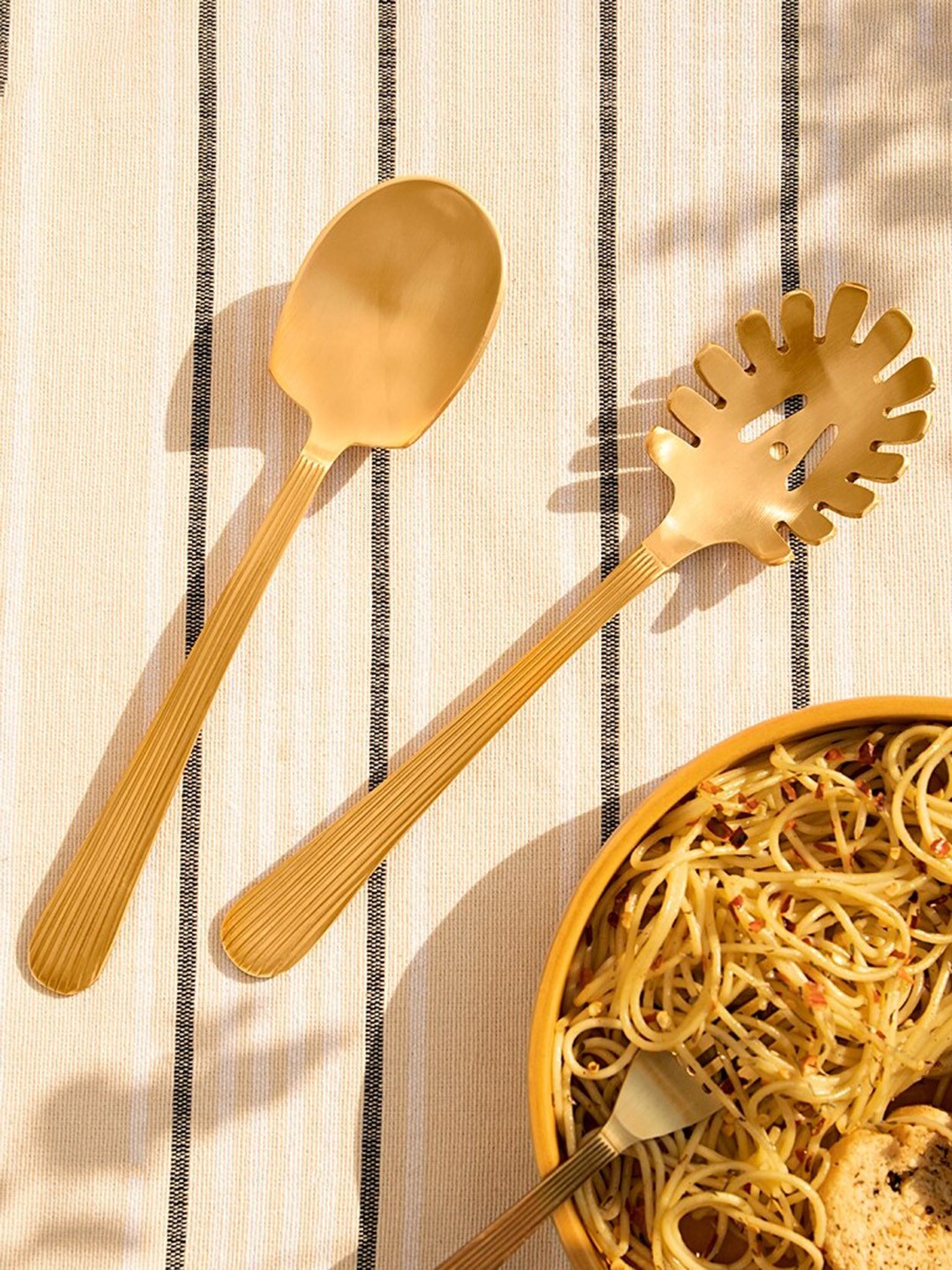 

ellementry Set of 2 Brass Ladles, Gold