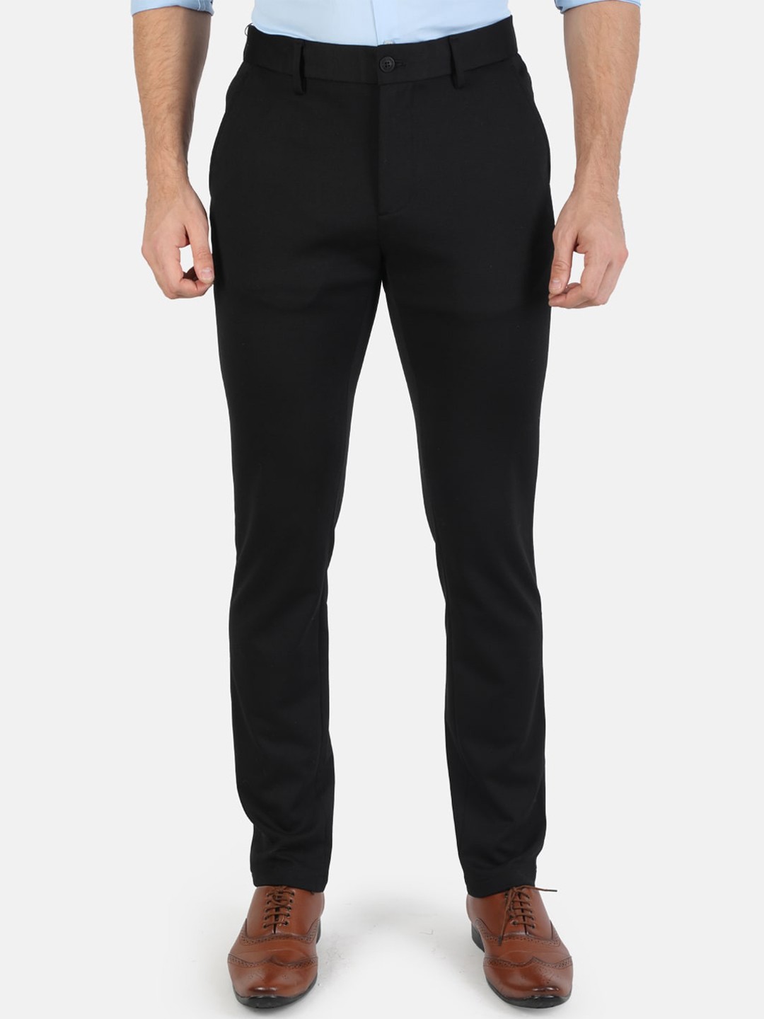 

Monte Carlo Men Black Smart Slim Fit Trousers