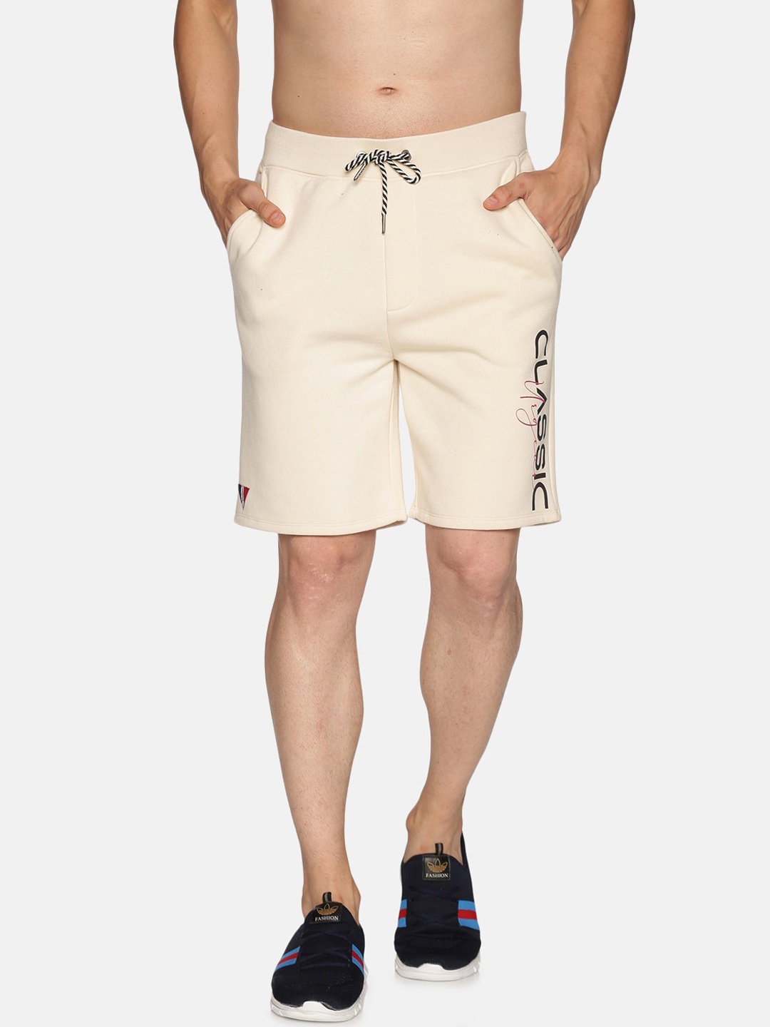 

UrGear Men Beige Printed Sports Shorts