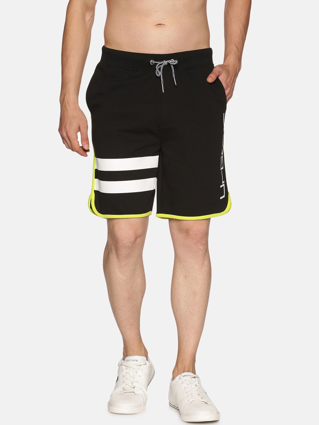 

UrGear Men Black Colourblocked Cotton Shorts
