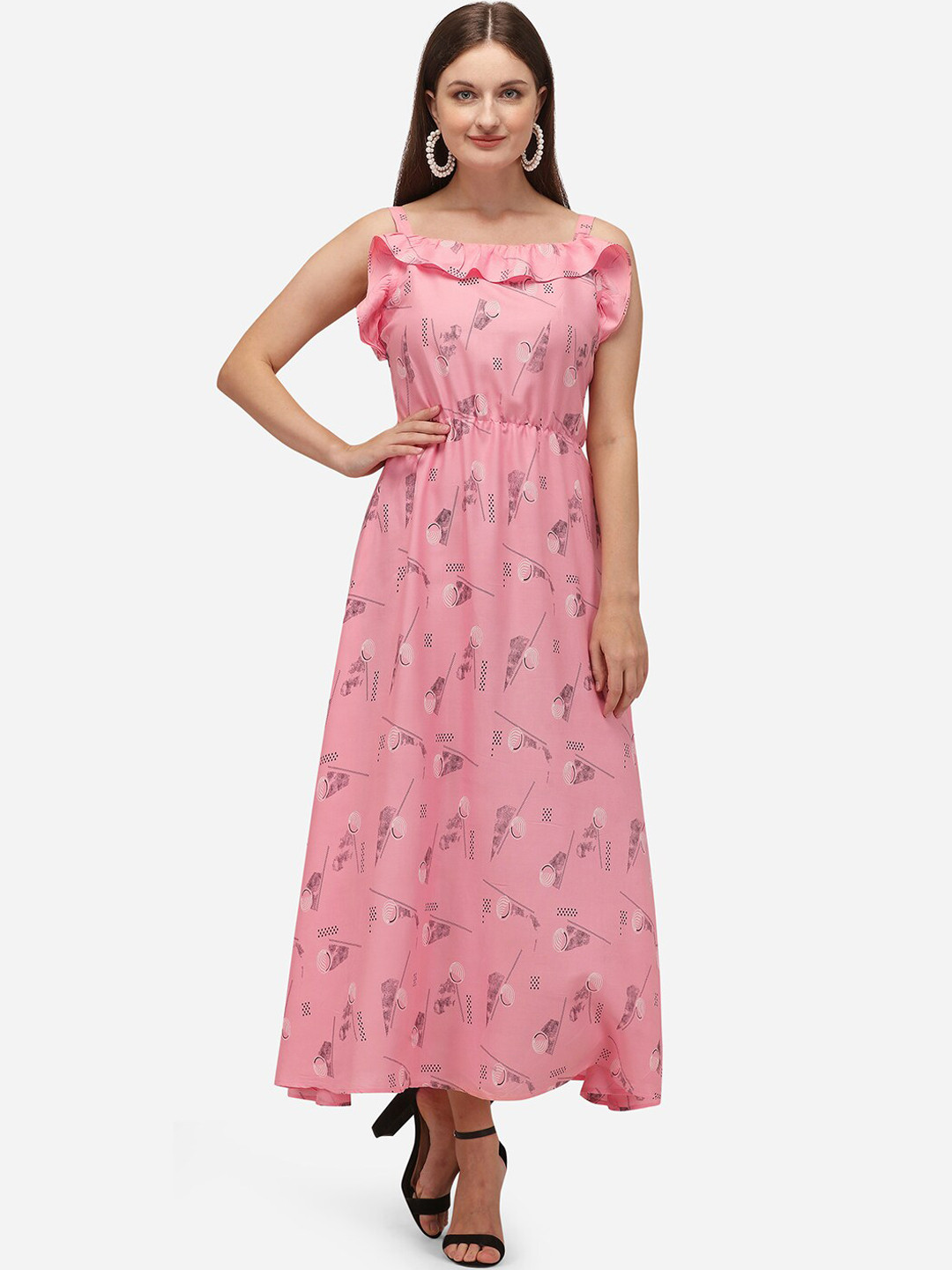 

KALINI Women Pink Printed Cotton Anarkali Kurta