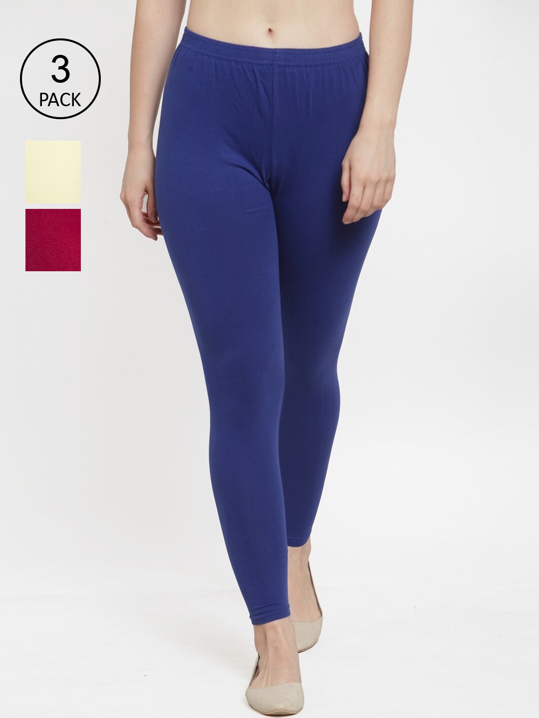 

Jinfo Women Pack Of 3 Leggings, Blue