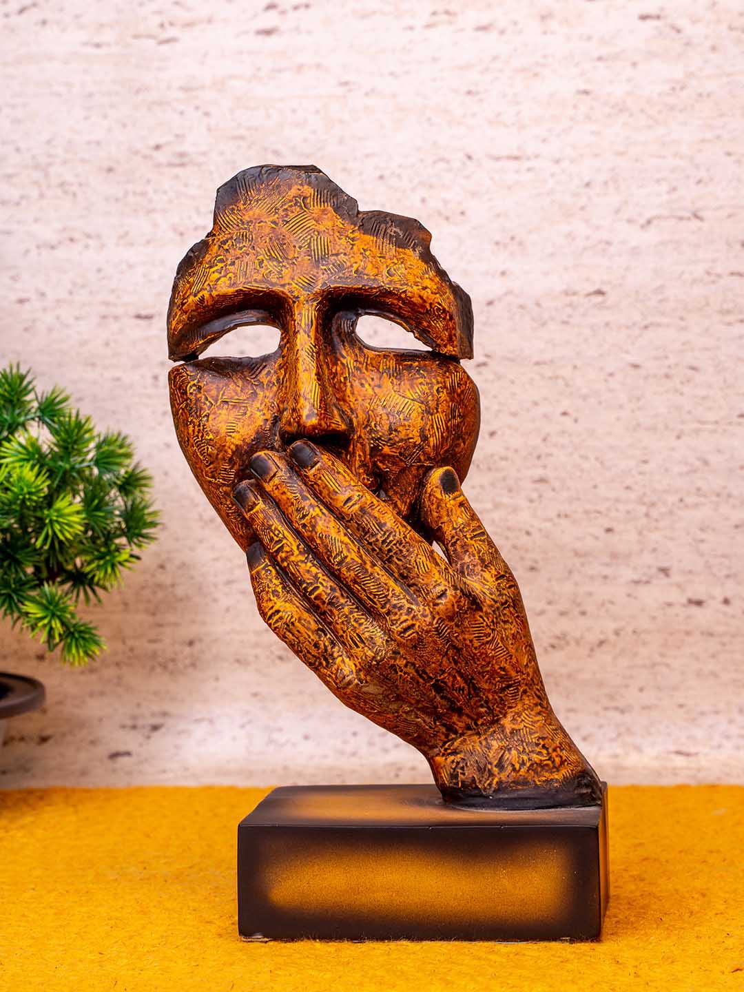 

TIED RIBBONS Decorative Human Face Statue Showpiece, Multi