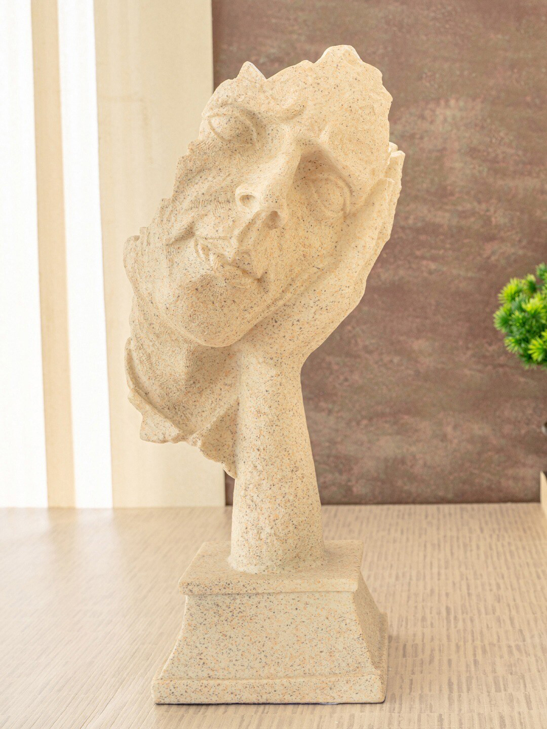 

TIED RIBBONS Off-White Human Face Figurine Showpiece