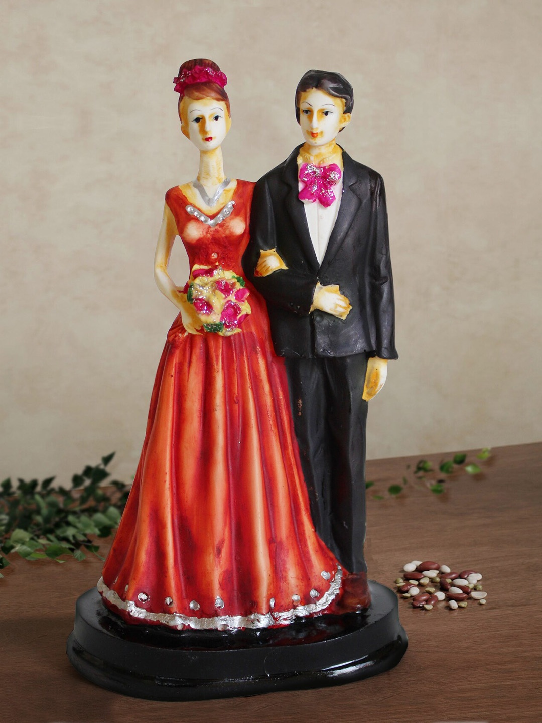 

TIED RIBBONS Red & Black Love Couple Figurine Showpiece