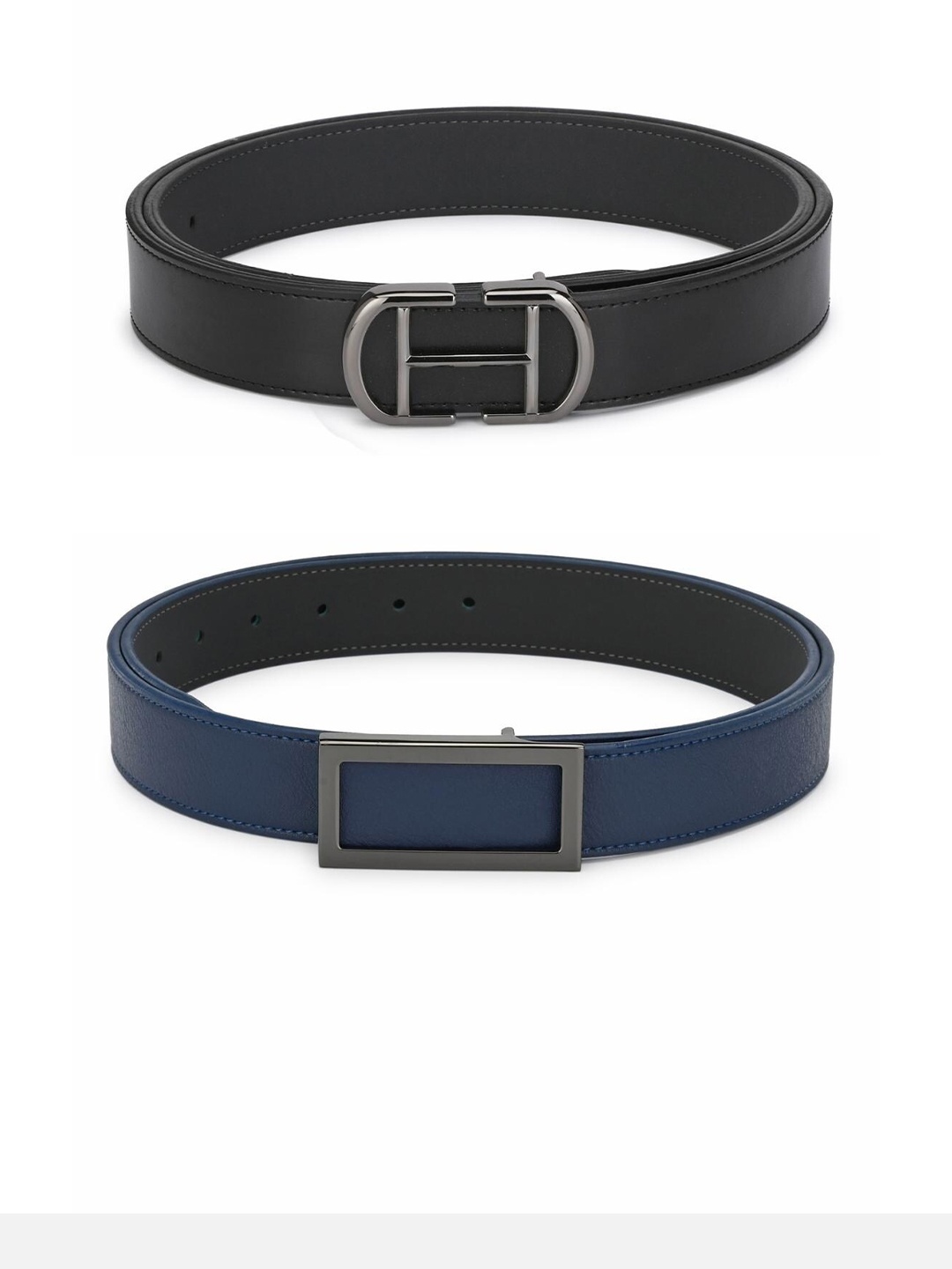 

Calvadoss Men Black Set of 2 PU Belts