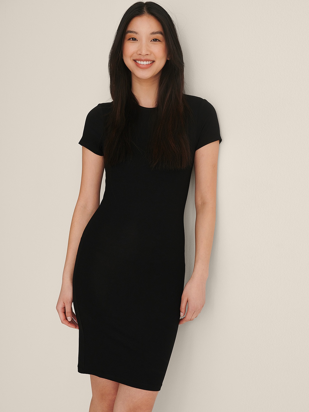 

NA-KD Women Black Sheath Dress