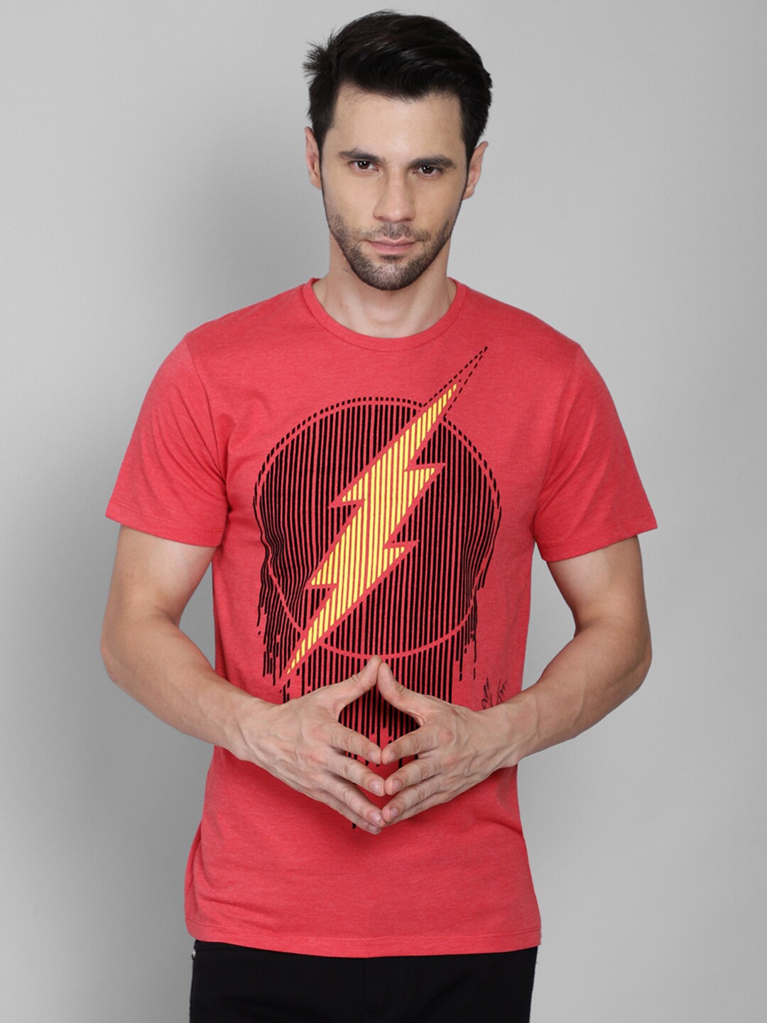 

Free Authority Men Red Flash Printed T-shirt