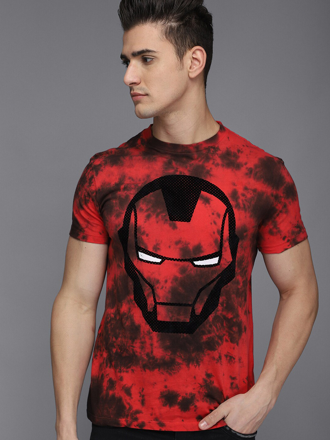 

Free Authority Men Red Iron Man Printed Regular Fit Cotton T-shirt