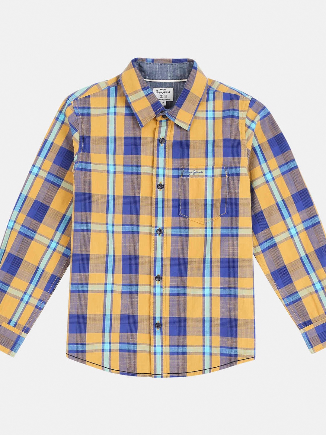 

Pepe Jeans Boys Yellow & Blue Cotton Checked Casual Shirt