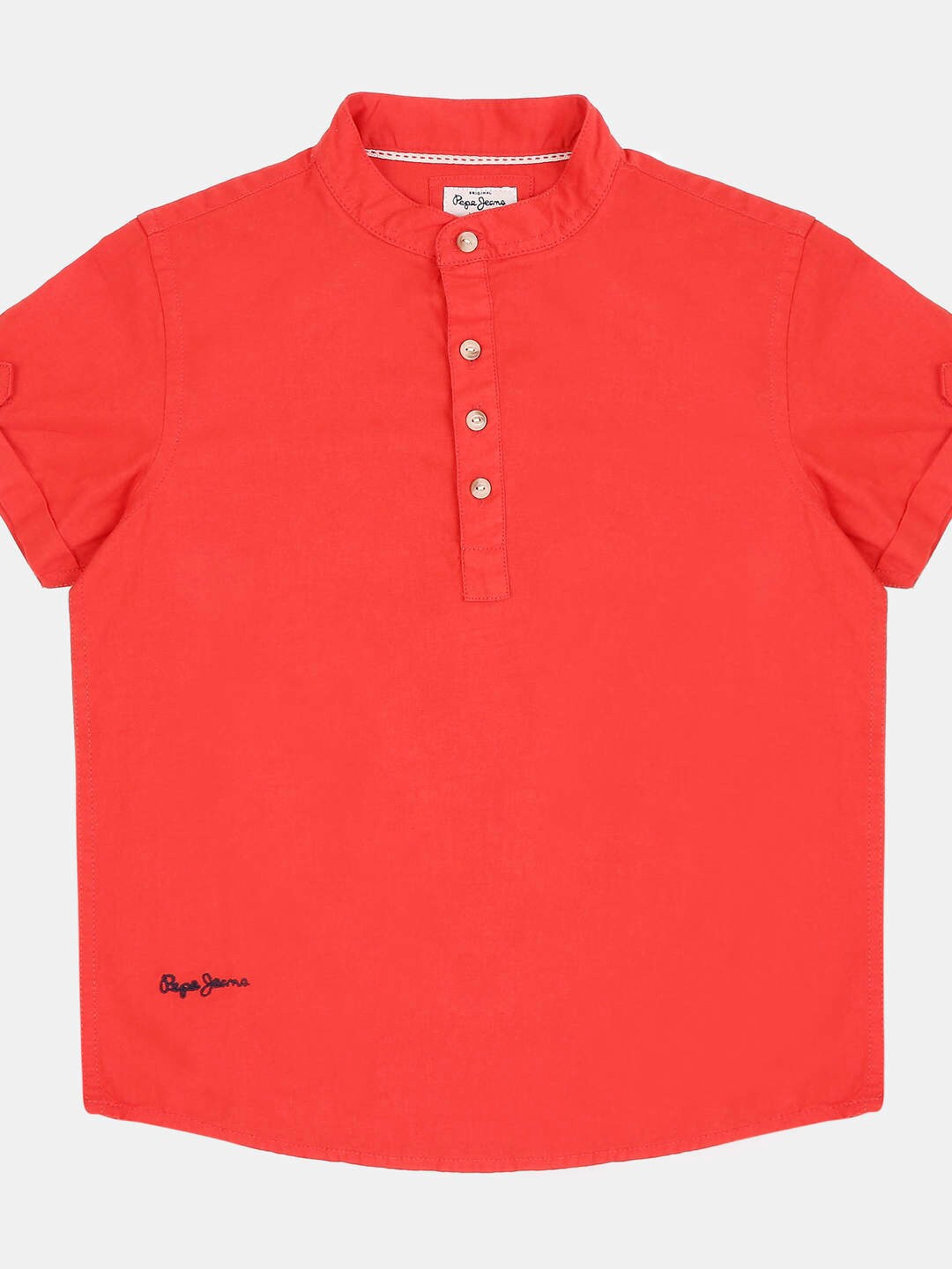 

Pepe Jeans Boys Red Solid Cotton Regular Fit Casual Shirt