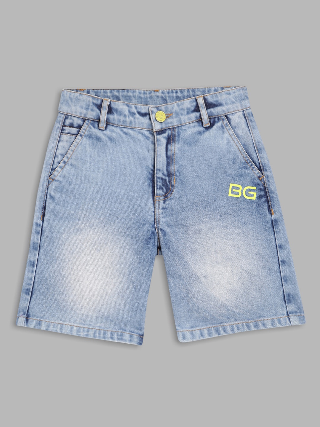 

Blue Giraffe Boys Blue Washed Regular-Fit Denim Shorts